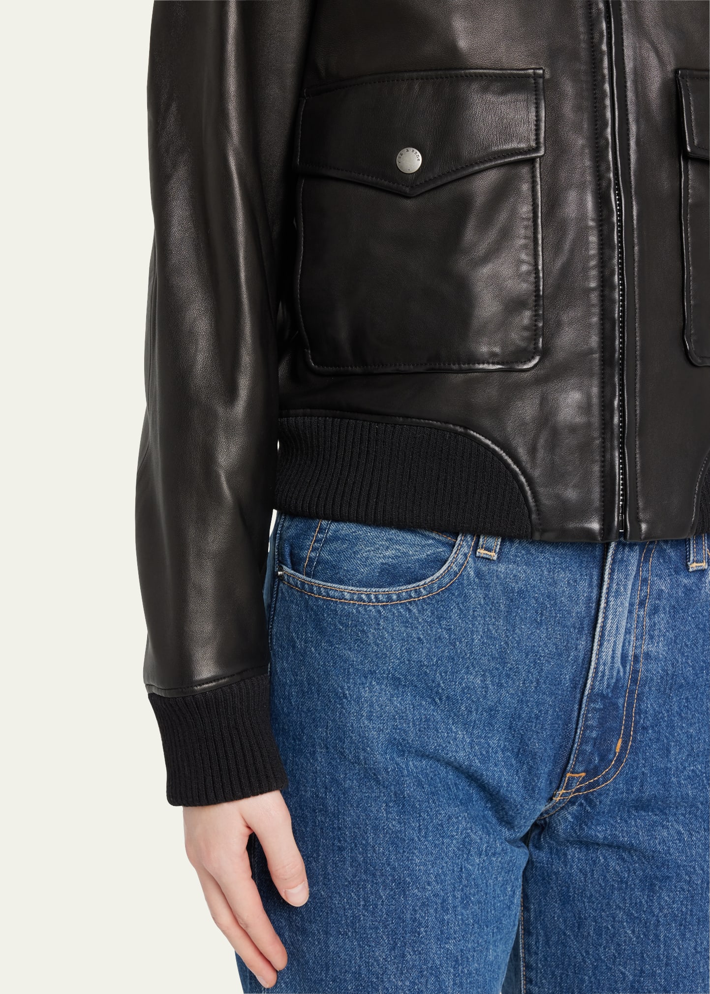 Rag & Bone Icon Andrea Zip-Front Leather Jacket - Bergdorf Goodman