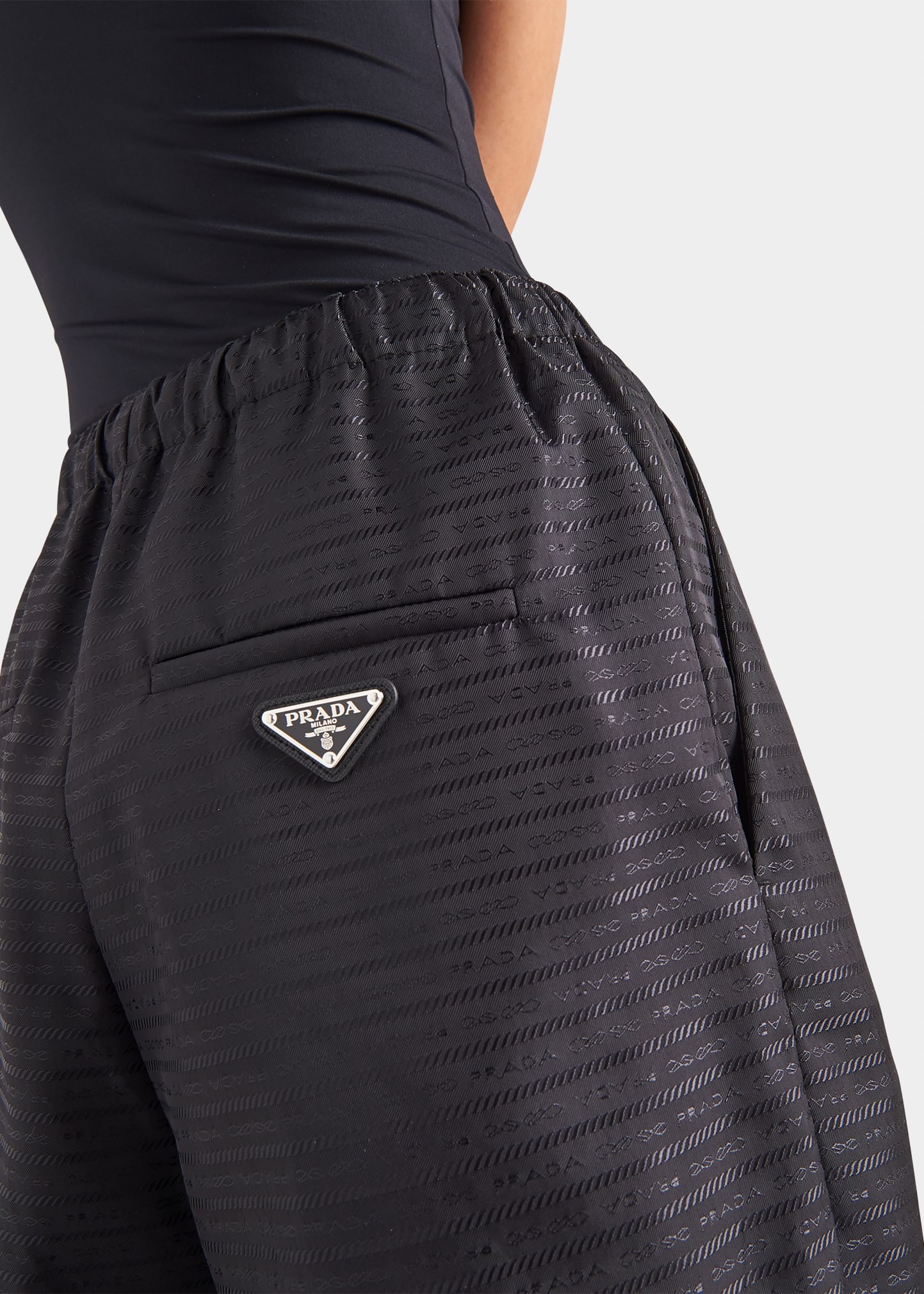 Prada Wide-Leg Re-Nylon Trousers - Bergdorf Goodman
