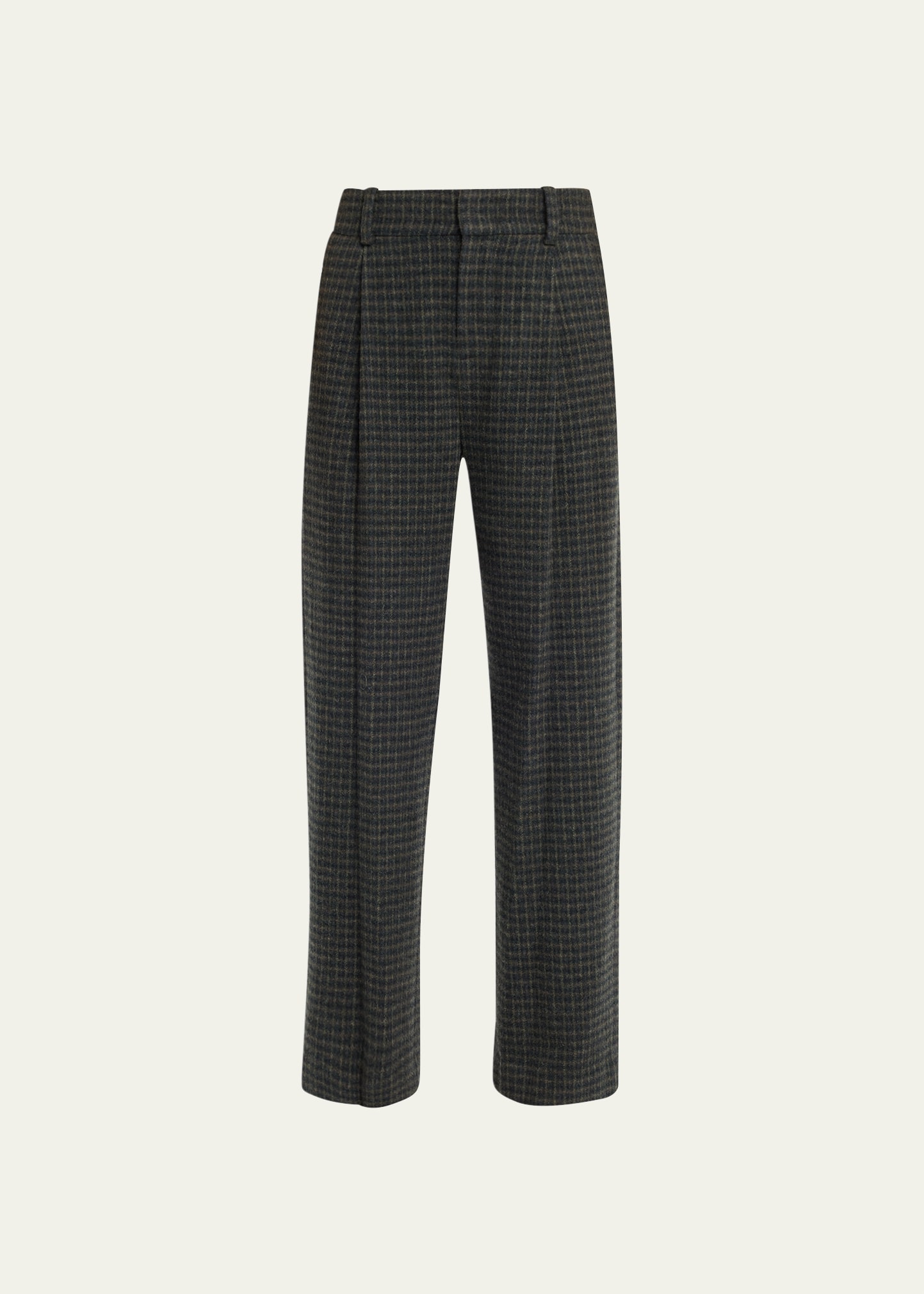 Vince Wool-Cashmere Check Plaid Wide-Leg Pants - Bergdorf