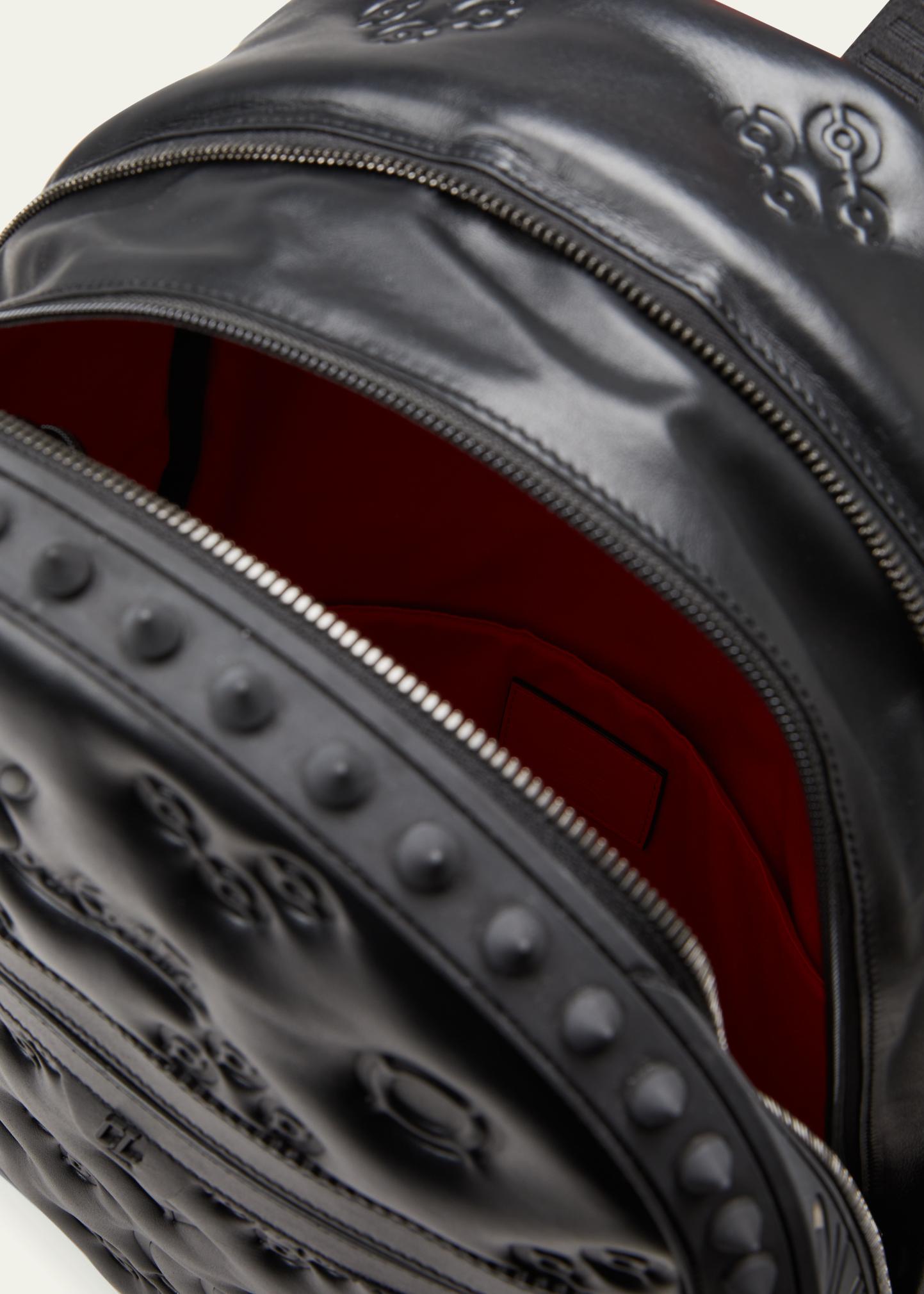 Christian Louboutin Men's Backparis Embossed Leather Backpack