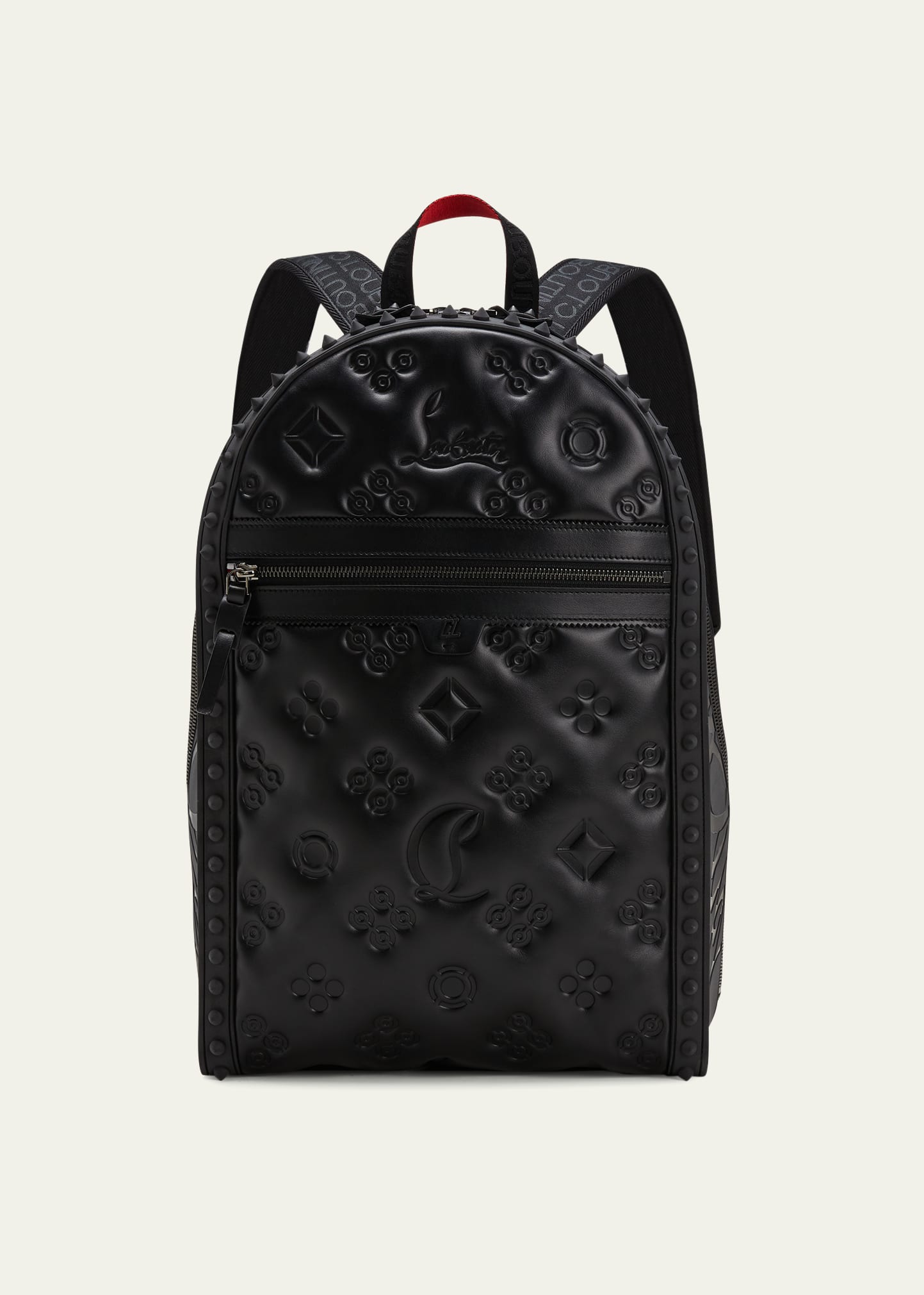 Leather Backpack Embossed Monogram
