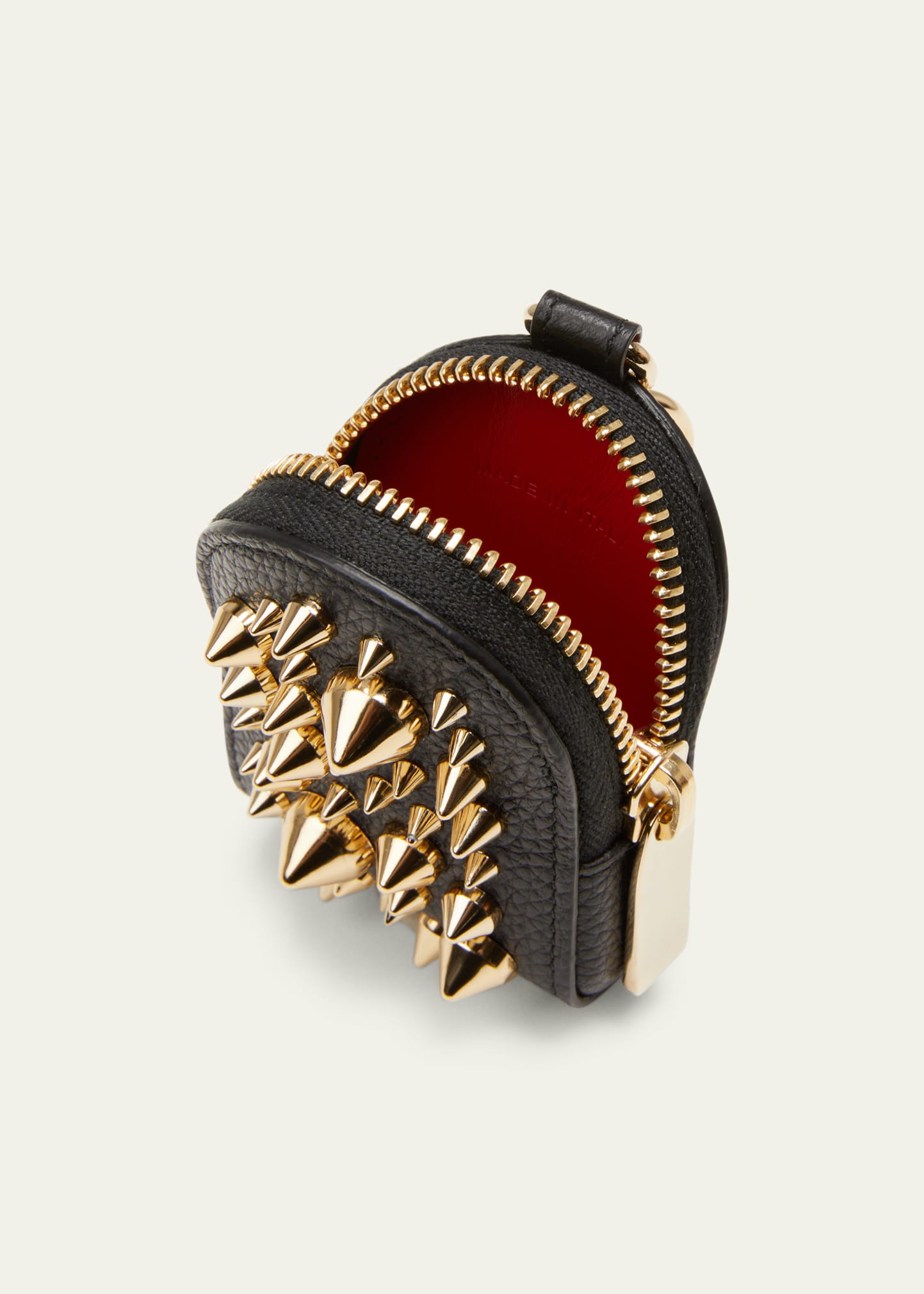Christian Louboutin Men's Spike Leather AirPods® Case Keyring