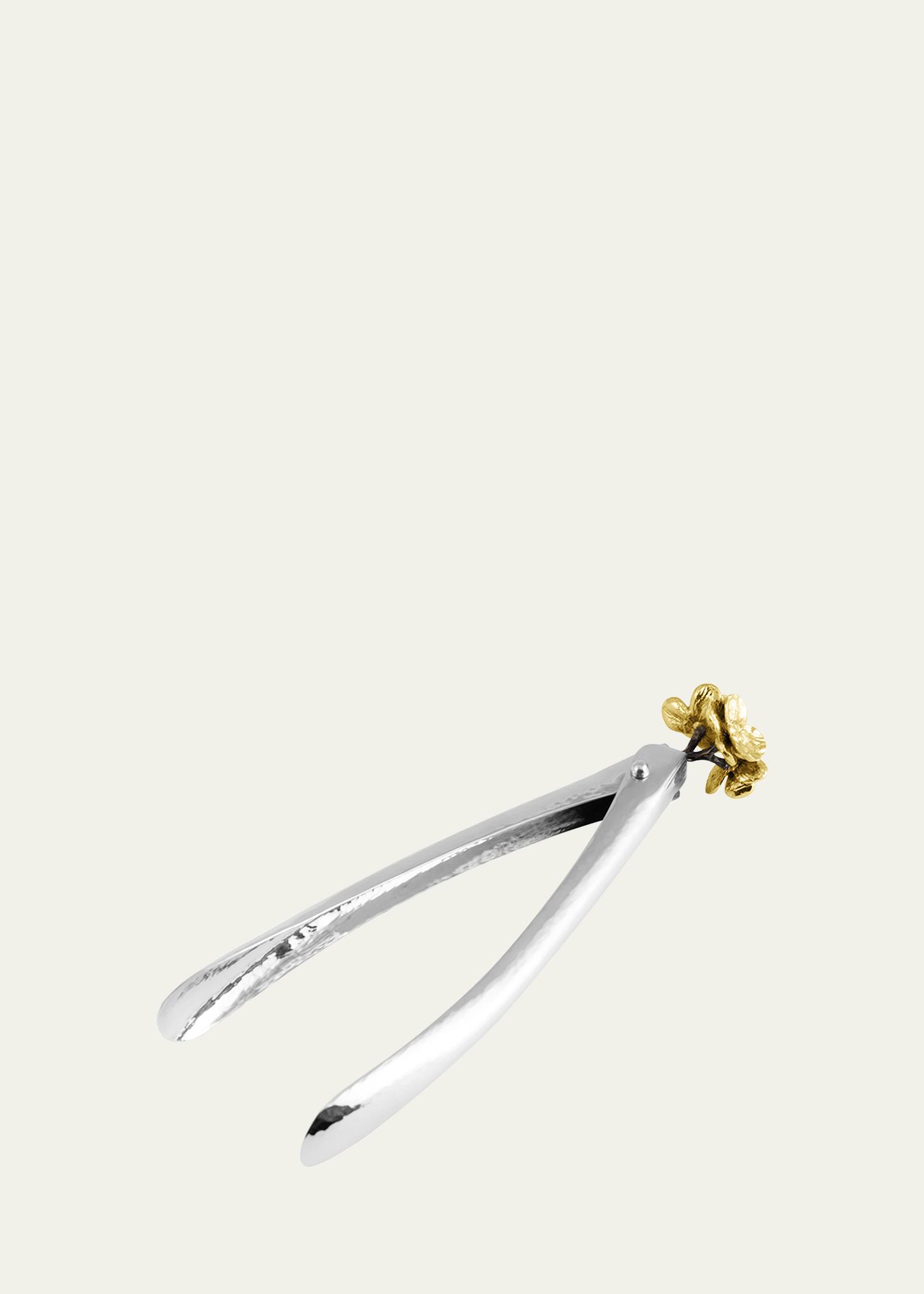 Michael Aram Gold Orchid Large Lock Spring Tongs - Bergdorf Goodman