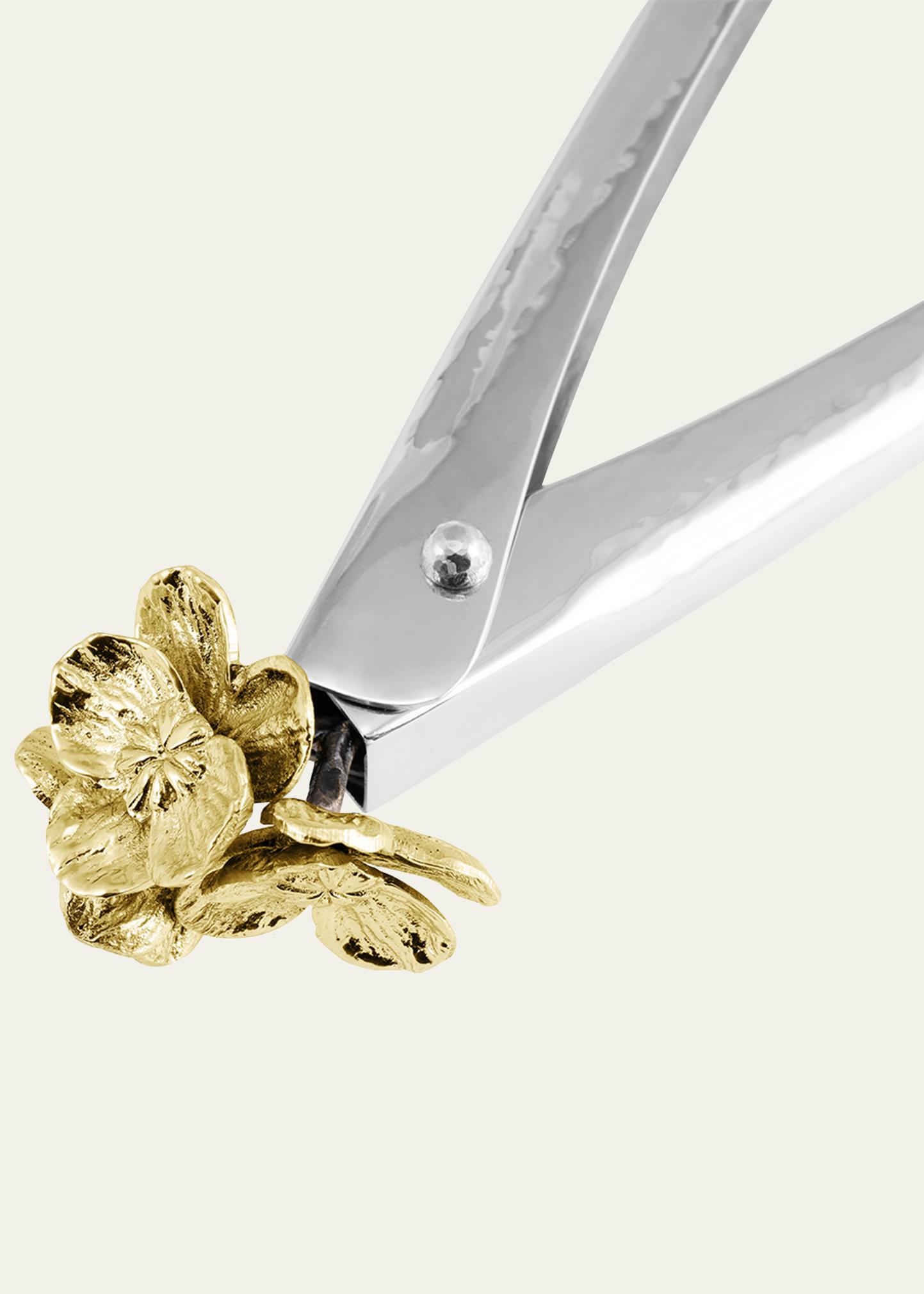 Michael Aram Gold Orchid Large Lock Spring Tongs - Bergdorf Goodman