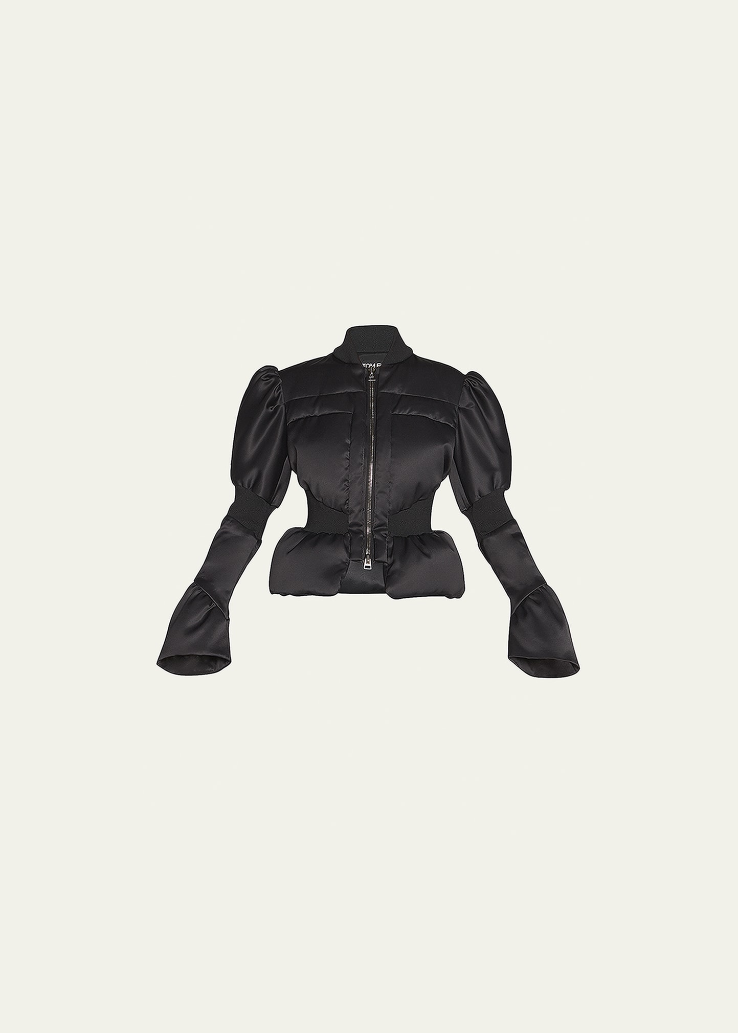 TOM FORD Puff-Sleeve Peplum Padded Bomber Jacket - Bergdorf Goodman