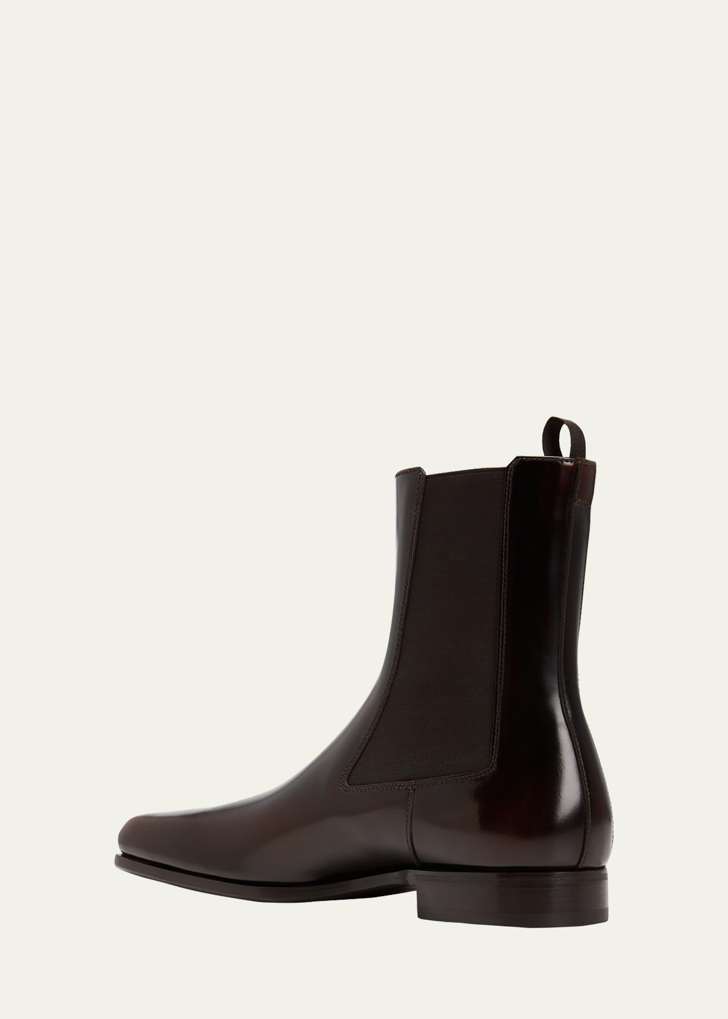 Prada NWB Men\'s Square Toe Black Leather Lug Sole Chelsea Boots Prada Square-Toe Leather Chelsea Boots in Black for Men | Lyst main image 4