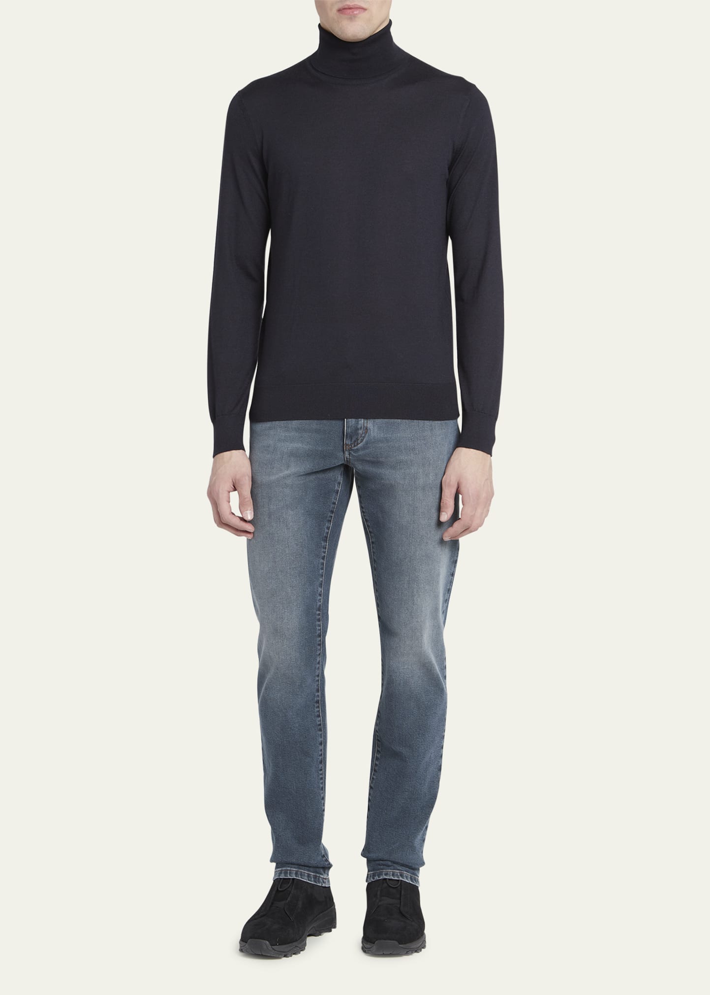 ZEGNA Men's Casheta Cashmere-Silk Turtleneck Sweater - Bergdorf