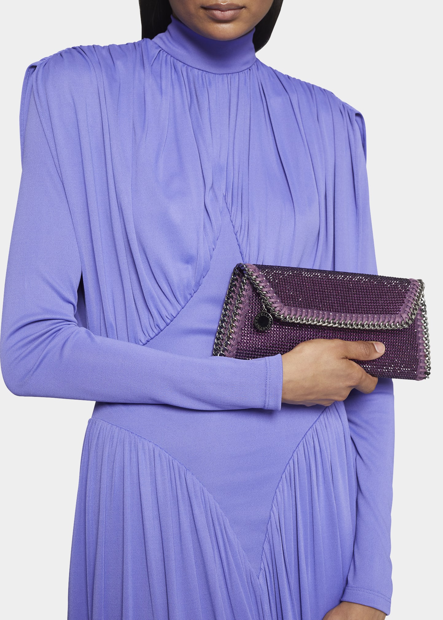 Stella McCartney Allover Hotfix Crystal Pouch Clutch Bag