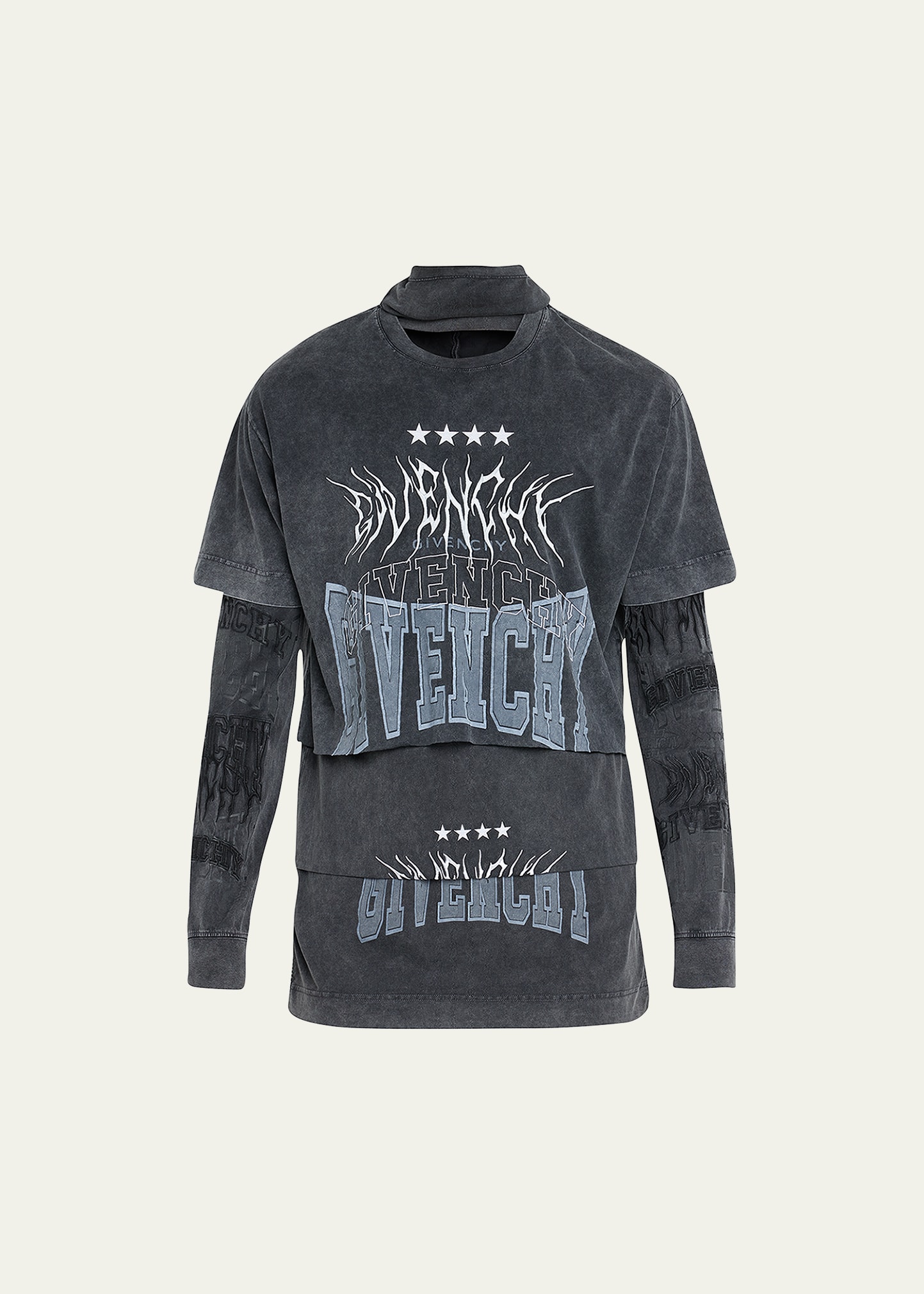 SWIXXZ Reaper Stack Black & Blue Layered Long Sleeve T-Shirt