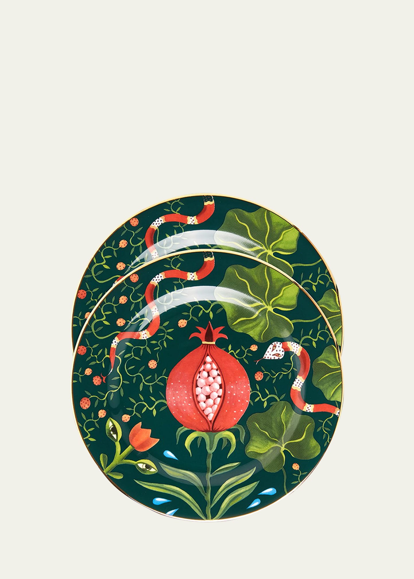 La DoubleJ Pomegranate Dessert Plates, Set of 2