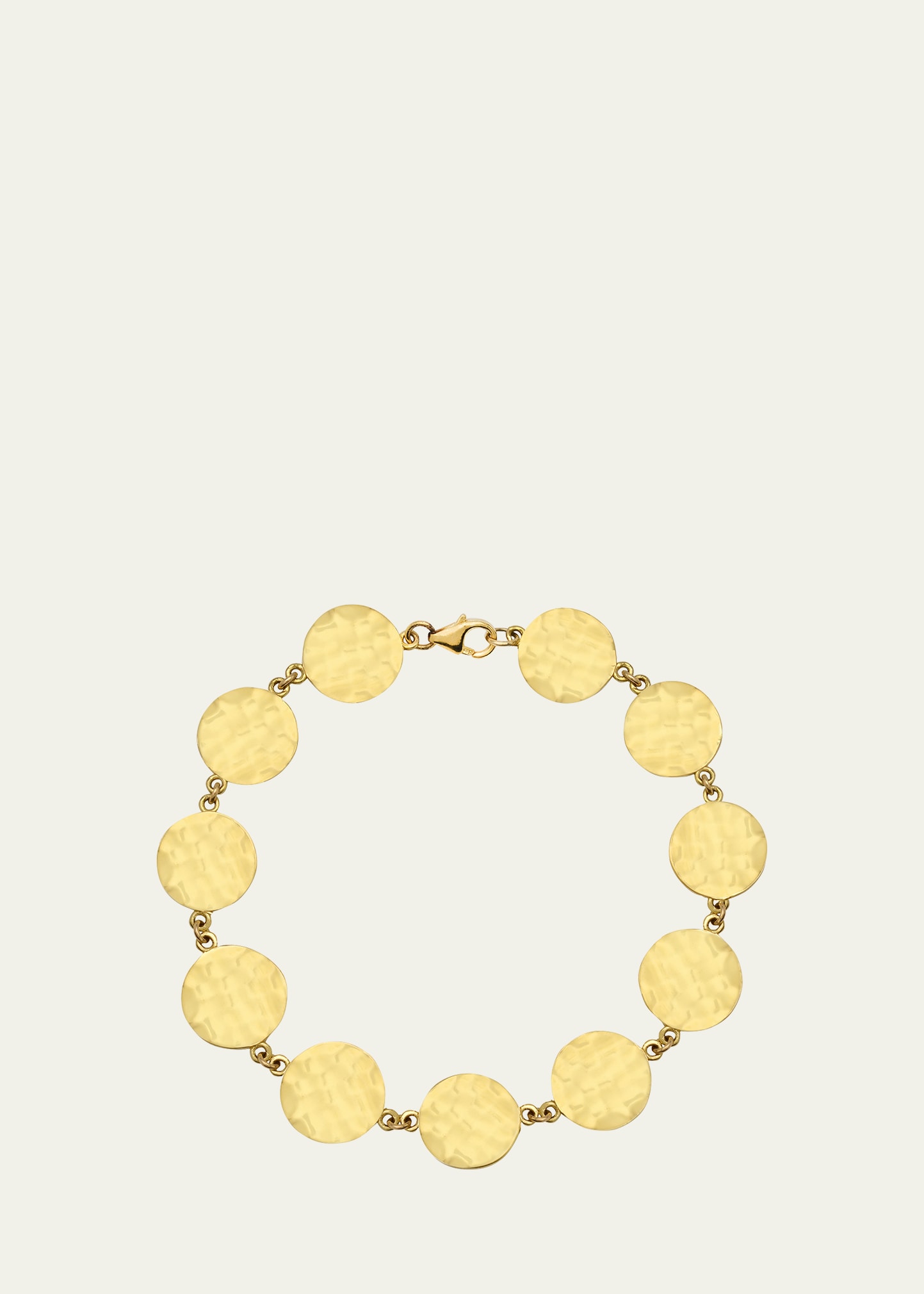 Jennifer Meyer Mini Hammered Disc Link Bracelet in 18K Gold