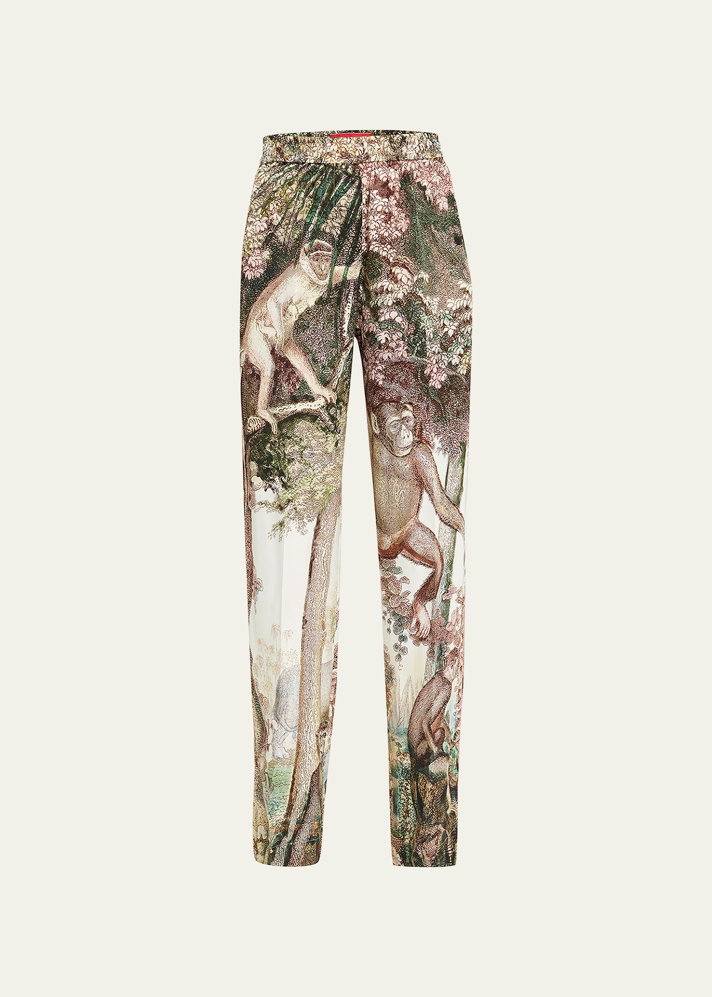 F.R.S For Restless Sleepers Jungle Print Straight-Leg Silk