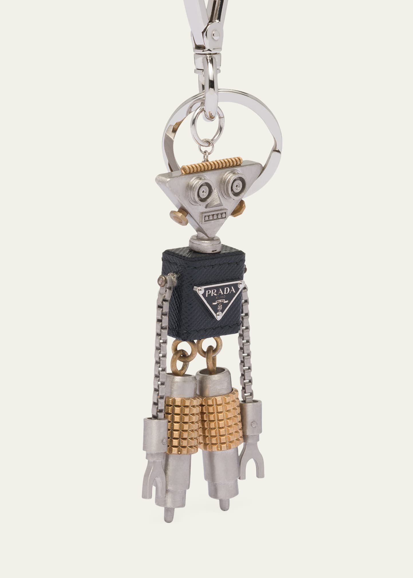 Prada Men's Saffiano Leather Jack Trick Robot Keychain - Bergdorf
