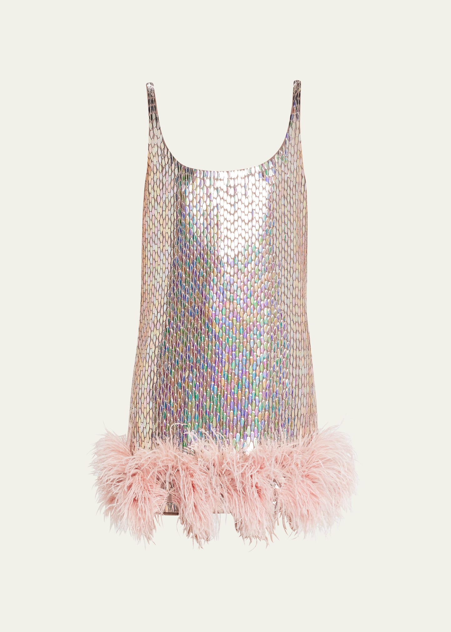 Alexis Zaire Sequin Feather-Hem Mini Dress - Bergdorf Goodman