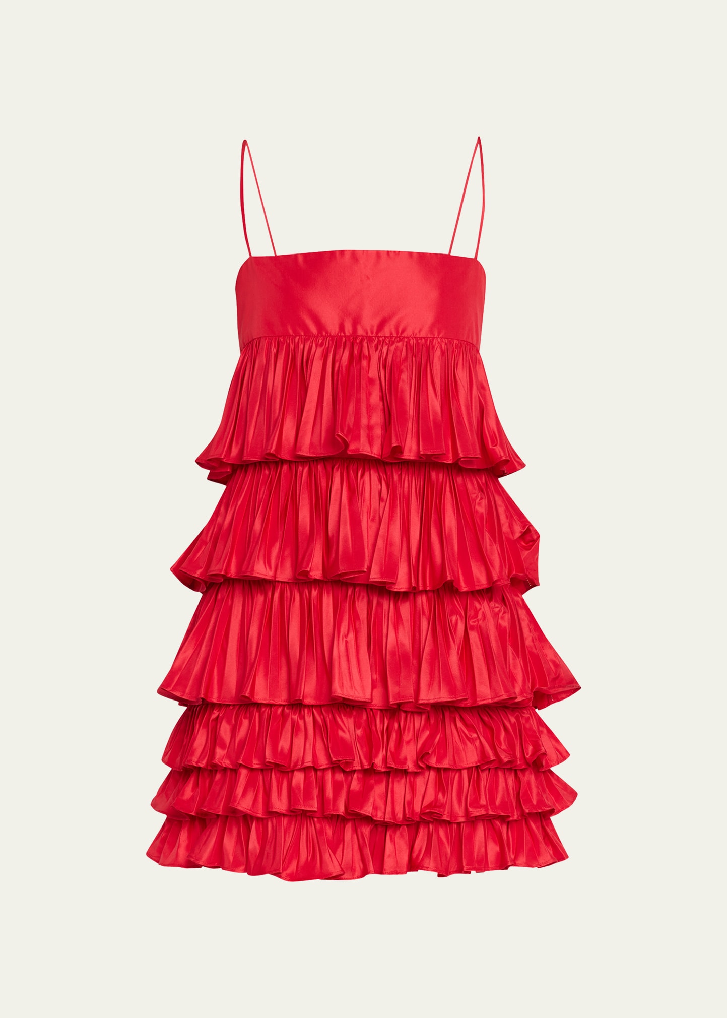 white christmas dresses Red Ruffle Tiered Cut-Out Chiffon Gown main image 1