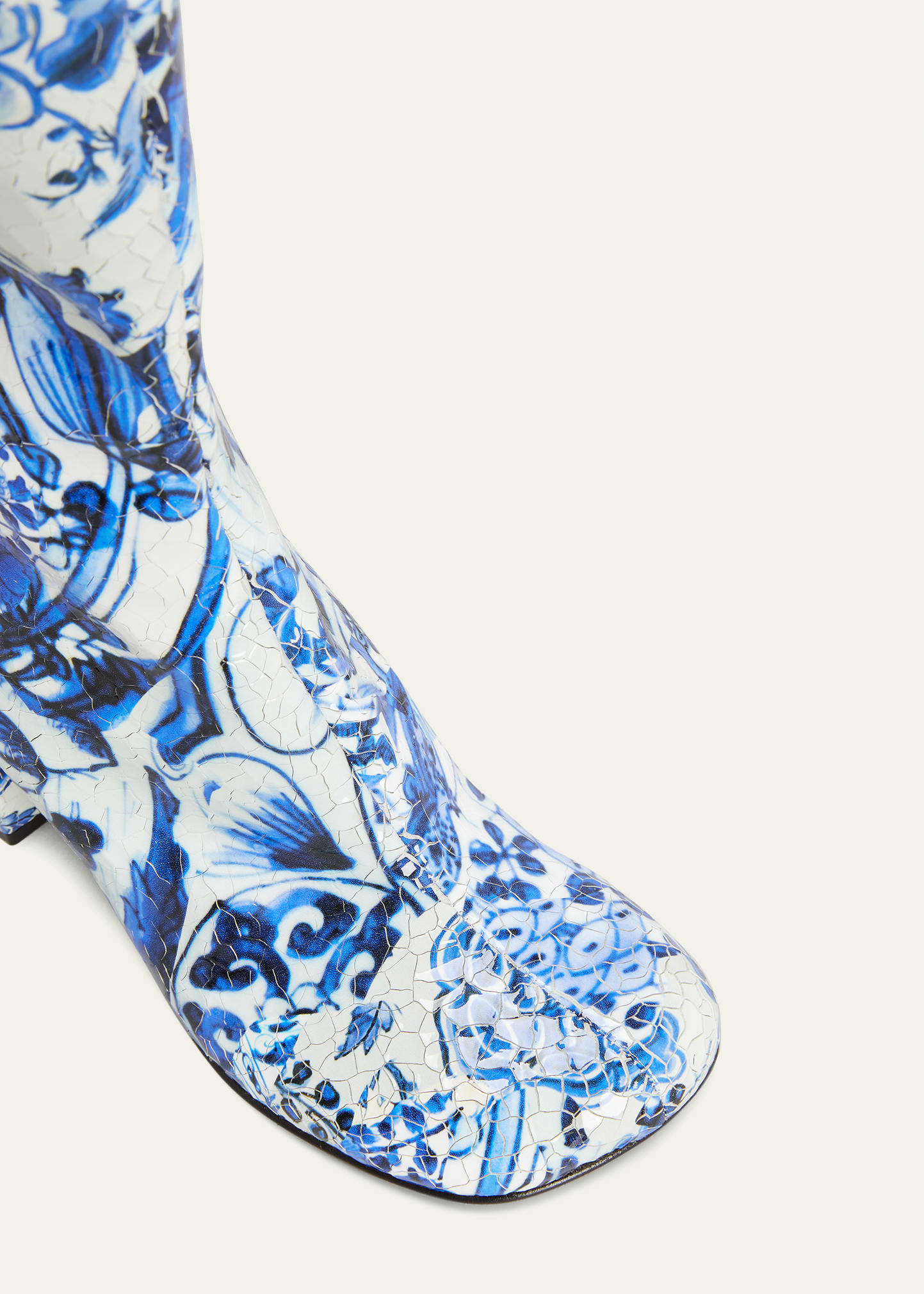 Dries Van Noten Floral Block-Heel Knee Boots - Bergdorf Goodman