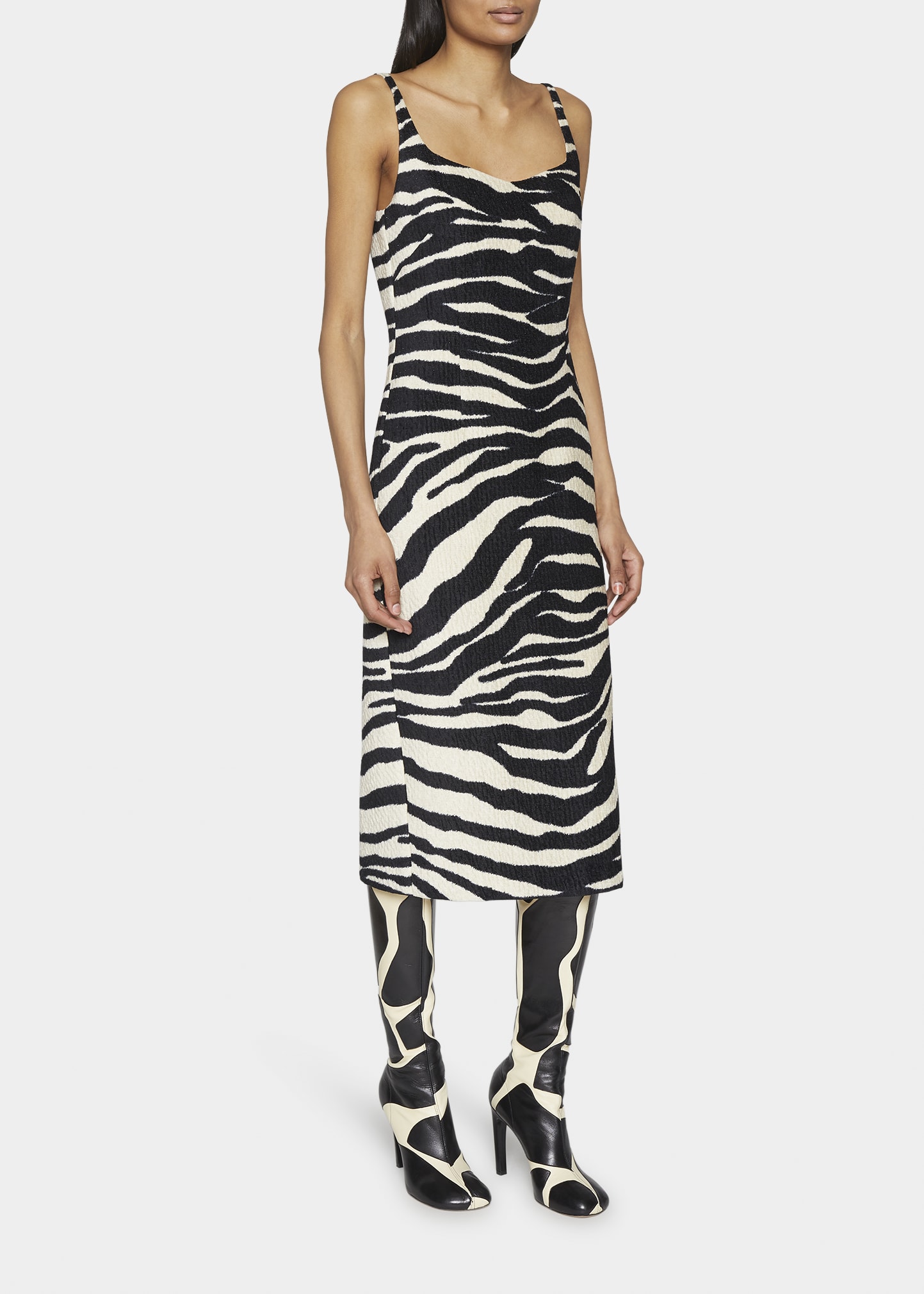 Dries Van Noten Giraffe Lambskin Stiletto Knee Boots - Bergdorf