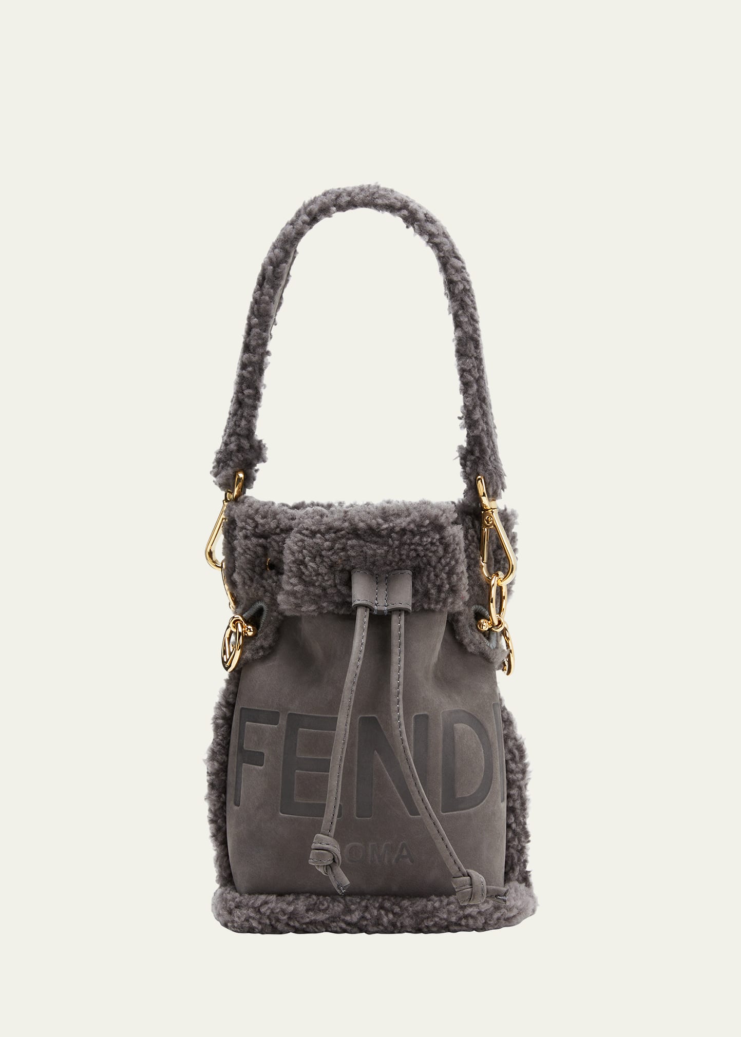 Fendi shearling cheap bucket bag