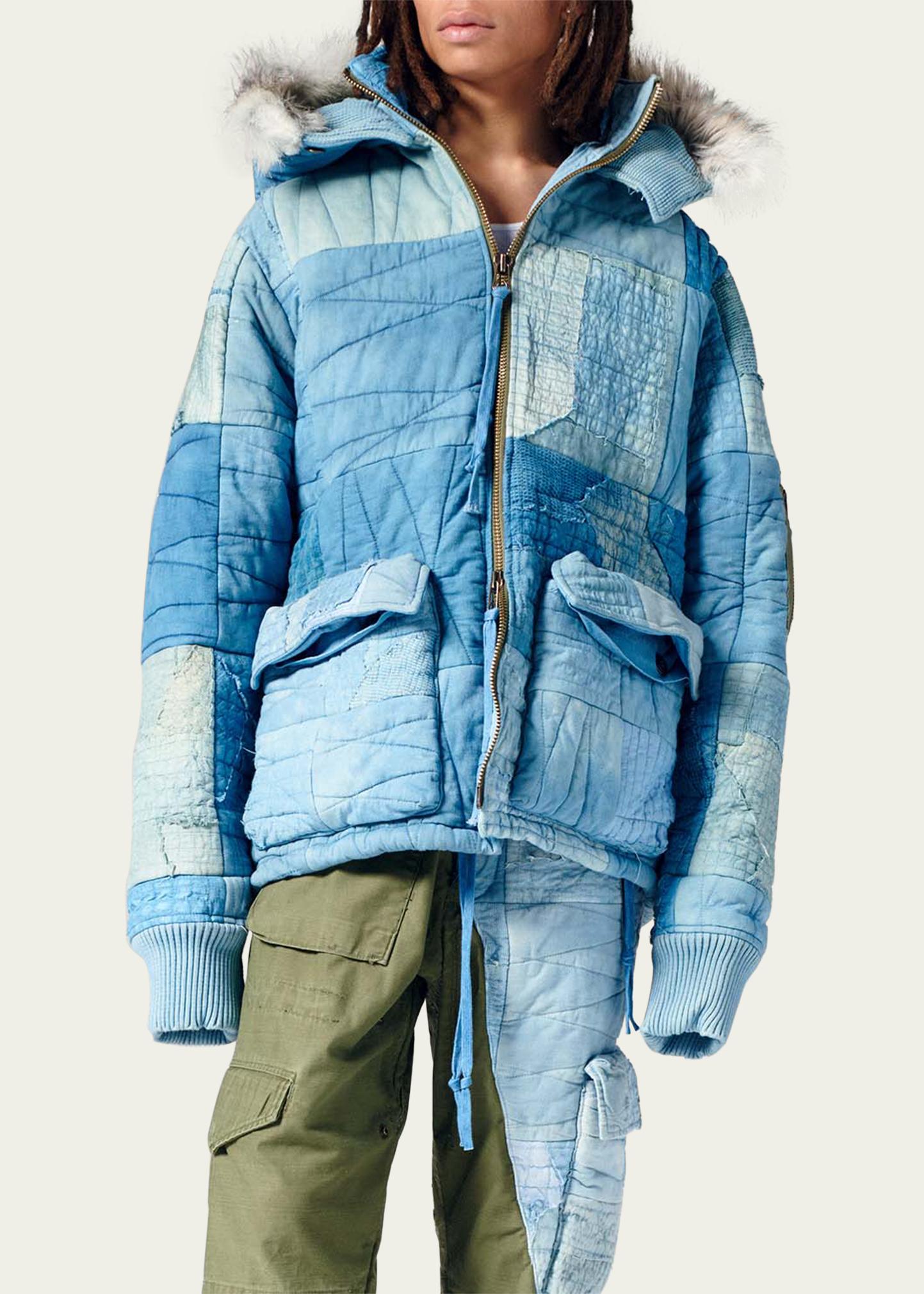 Greg Lauren Men's Retro Scrapwork Puffer Jacket - Bergdorf Goodman