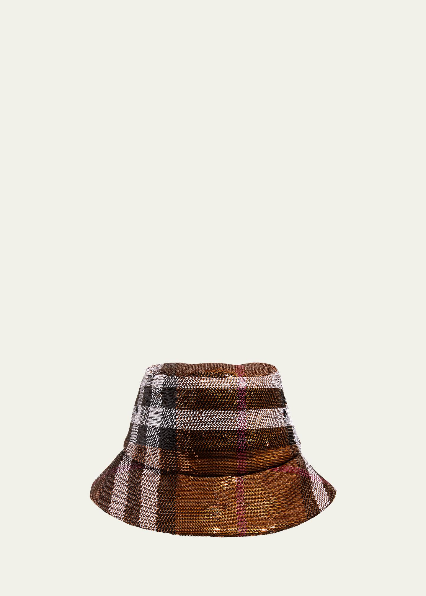 Burberry Check Sequin Bucket Hat - Bergdorf Goodman display picture 2