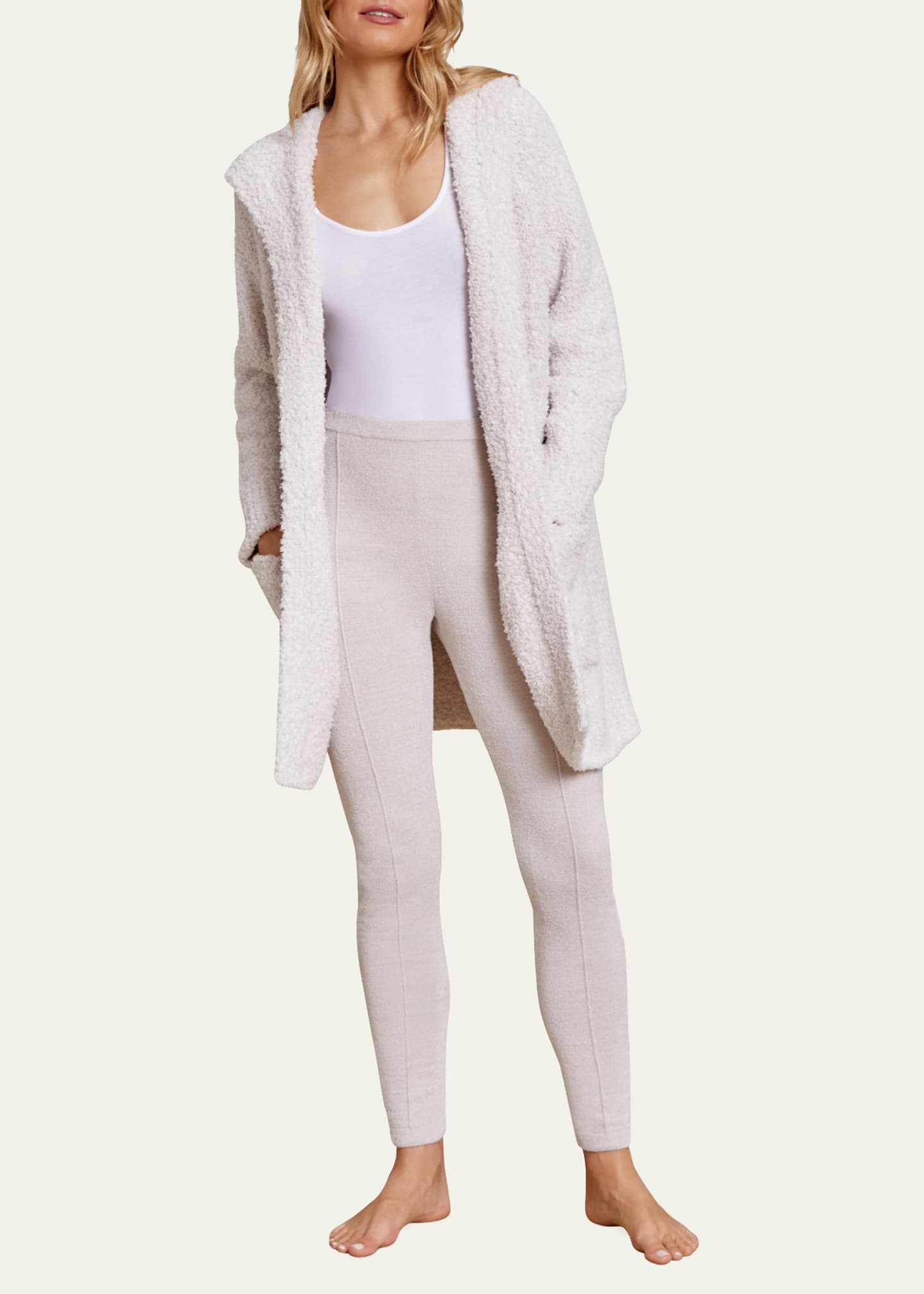 Barefoot Dreams CozyChic Hooded Open-Front Cardigan - Bergdorf Goodman