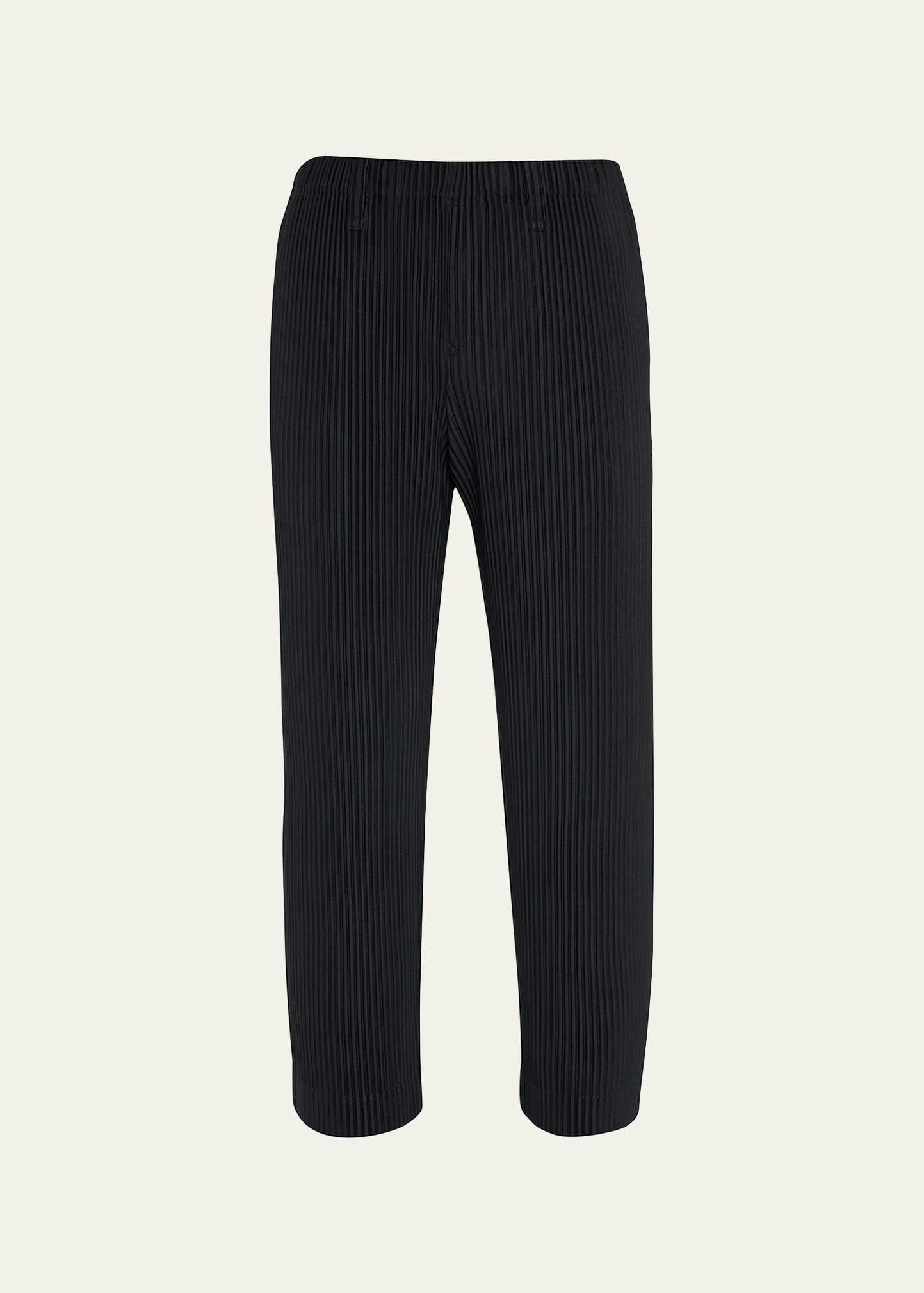 Homme Plisse Issey Miyake Men's Pleated Polyester Straight-Leg Homme Plisse Issey Miyake Men's Pleated Polyester Straight-Leg
