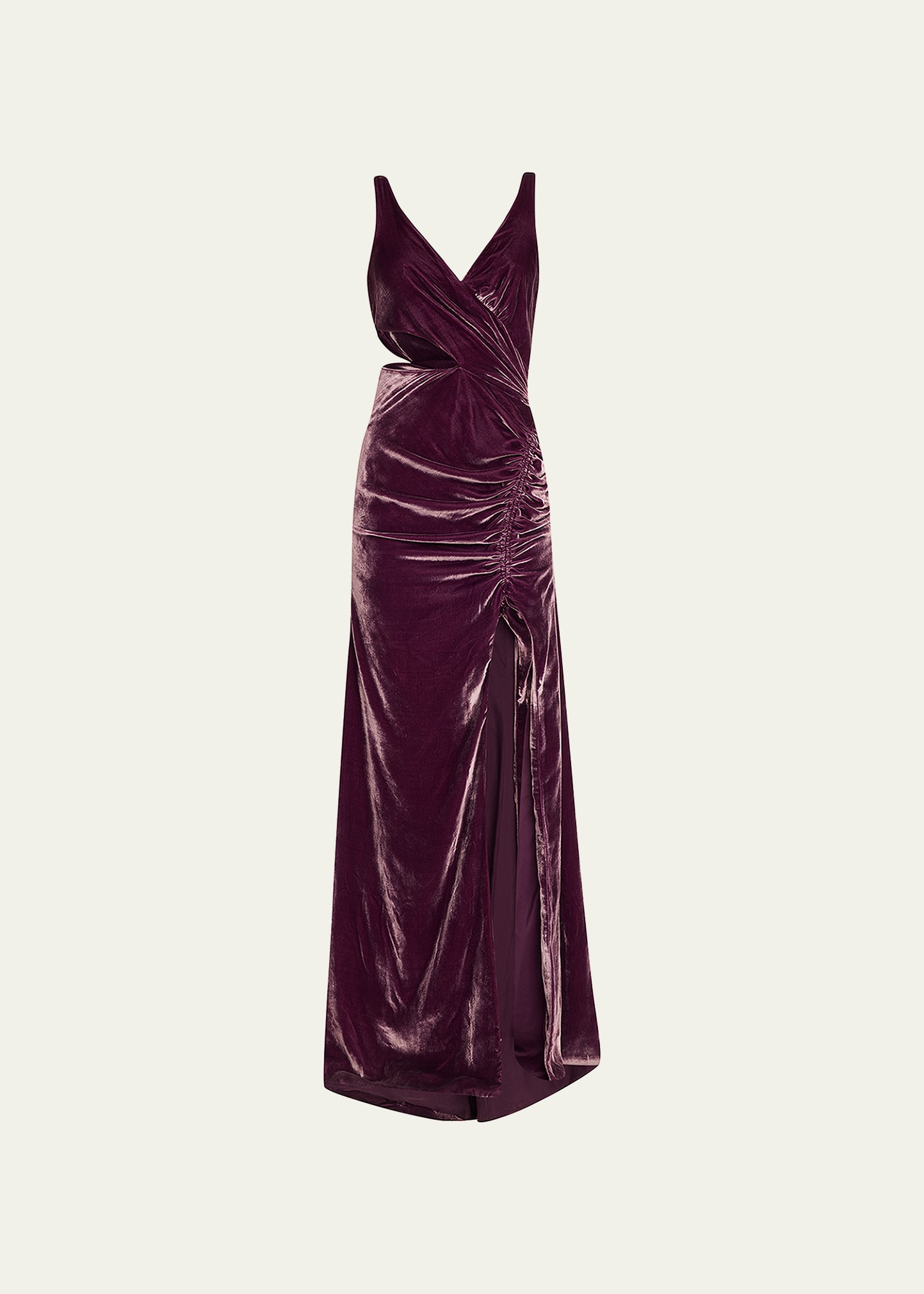 Cinq a Sept Genevive Velvet Cutout Slit Gown - Bergdorf Goodman
