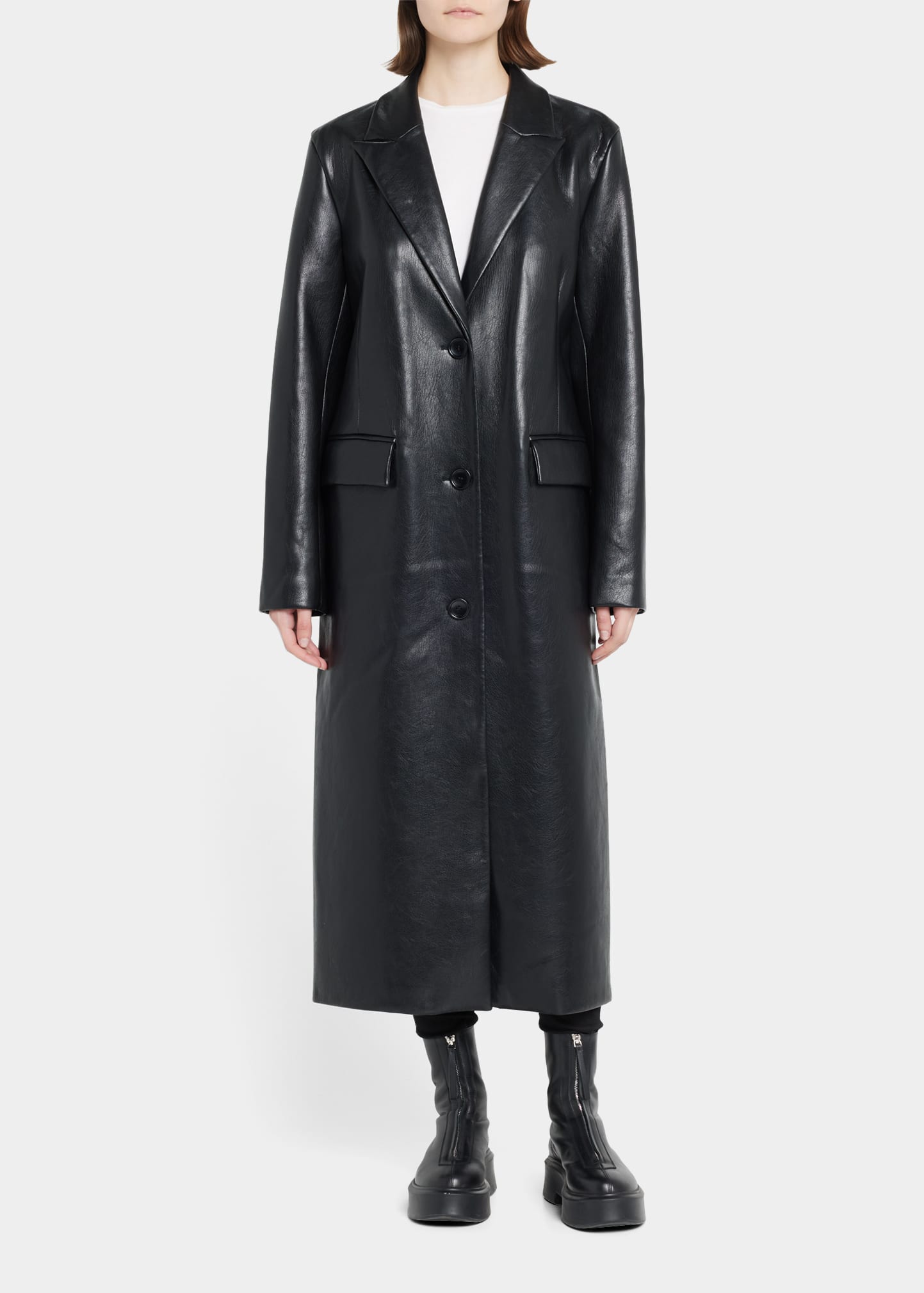 Stand Studio Zoie Long Faux Leather Coat - Bergdorf Goodman