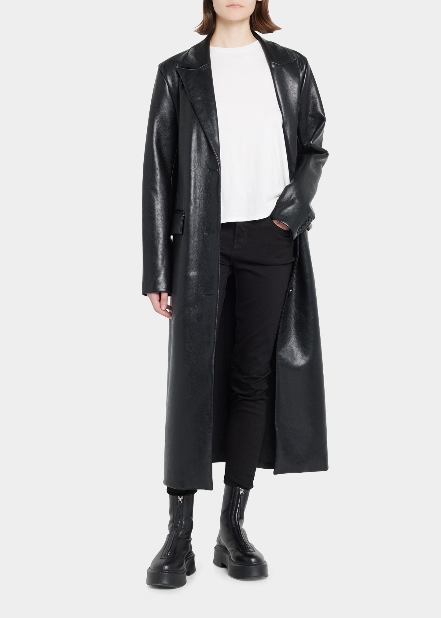 Stand Studio Zoie Long Faux Leather Coat - Bergdorf Goodman