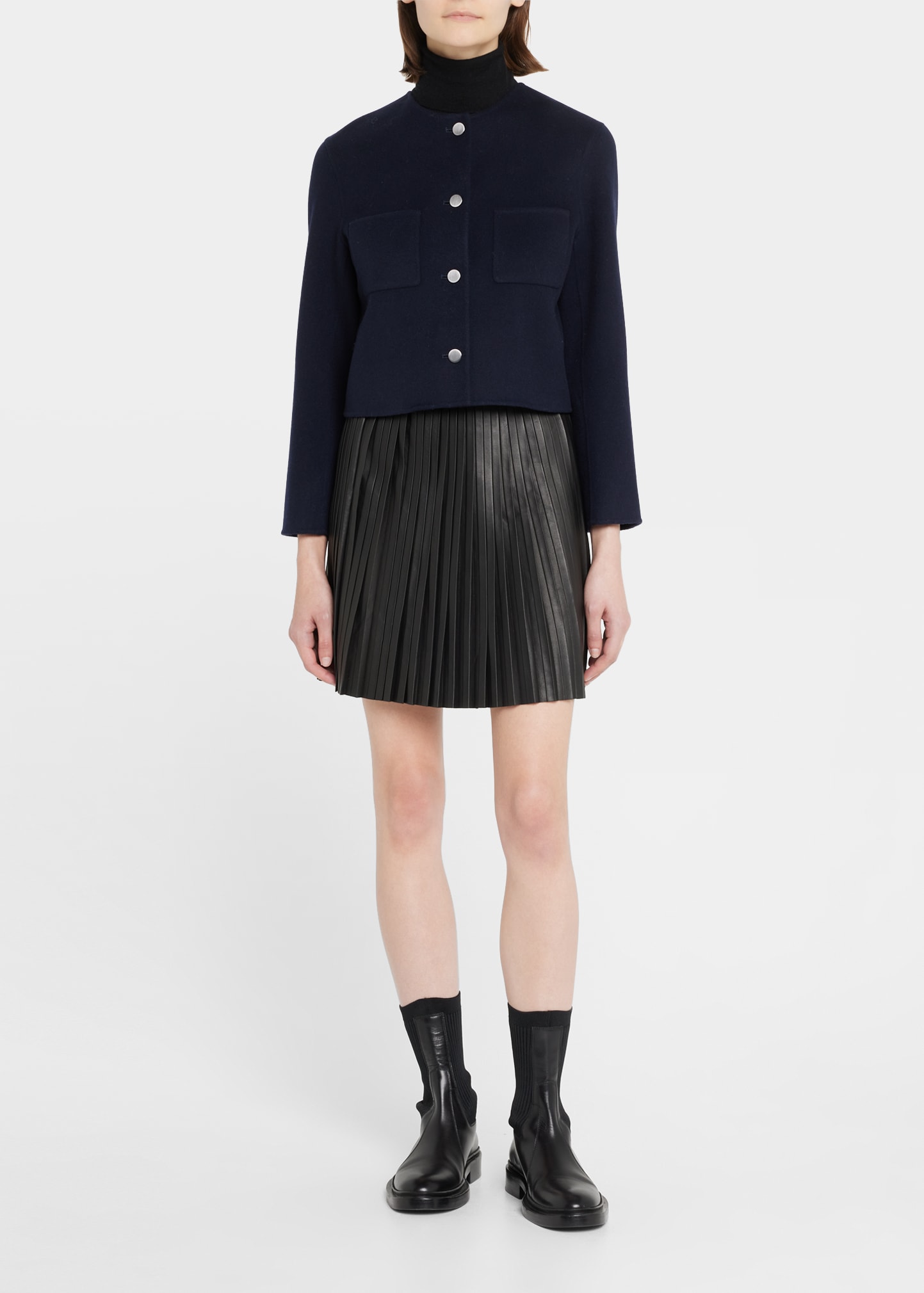 Theory Doubleface Wool-Cashmere Crop Jacket