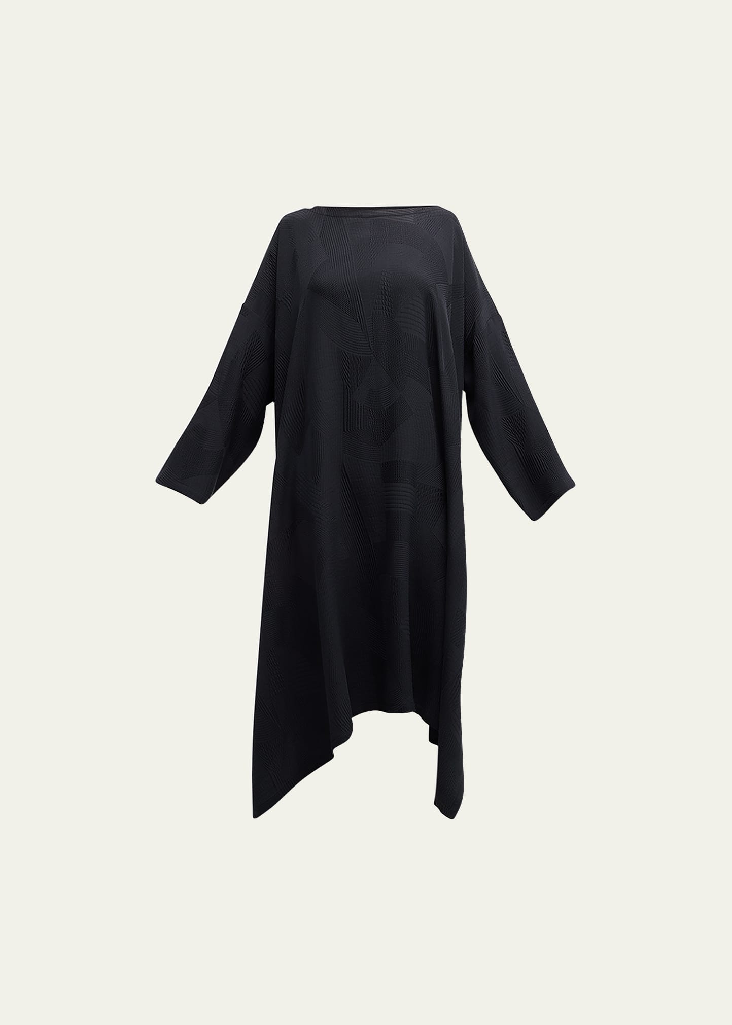 Eskandar Scoop Neck Midi Dress w/ Drop Hem 