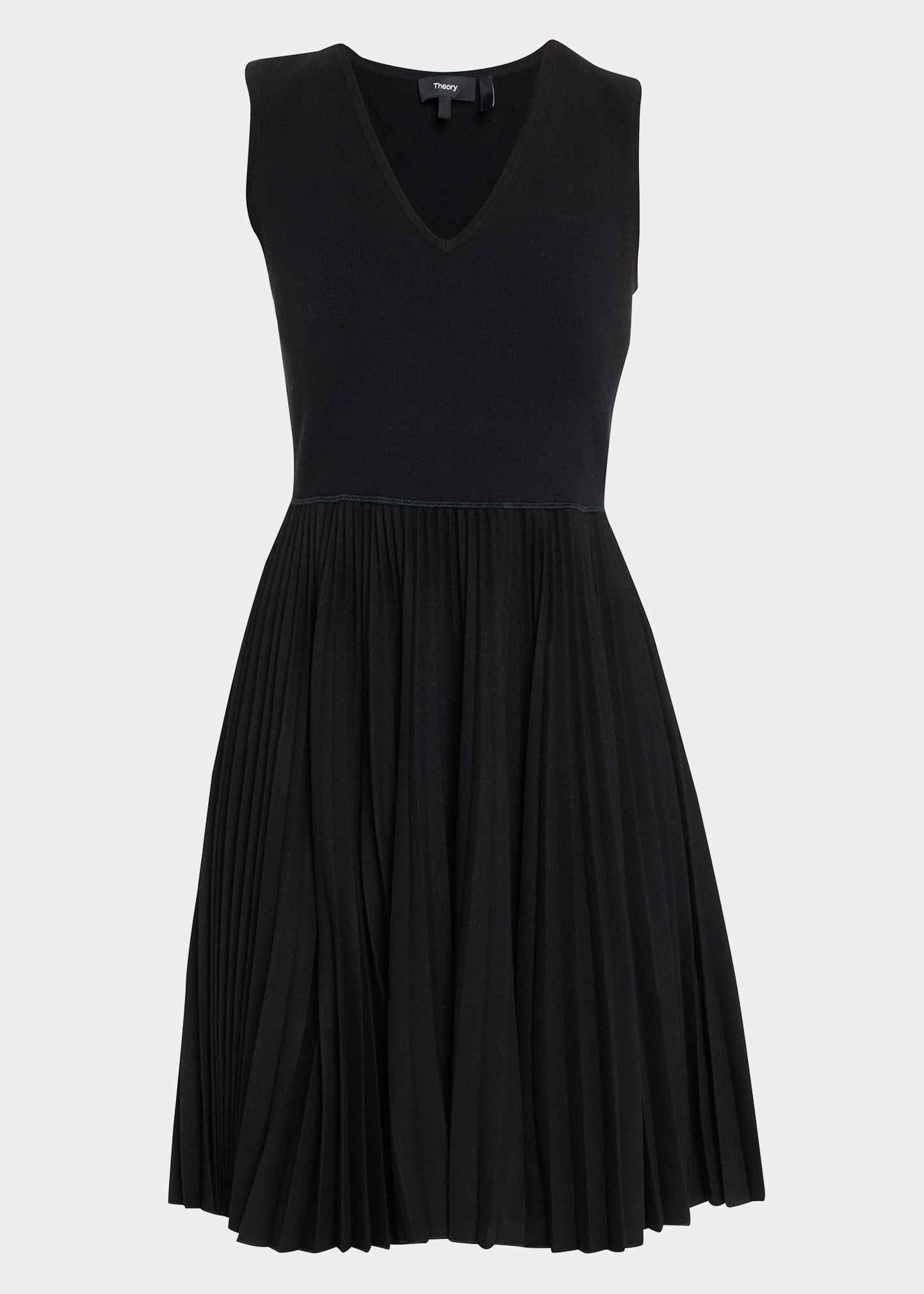 theory pleated combo dress Textured Satin Pleated Combo Dress| Theory
