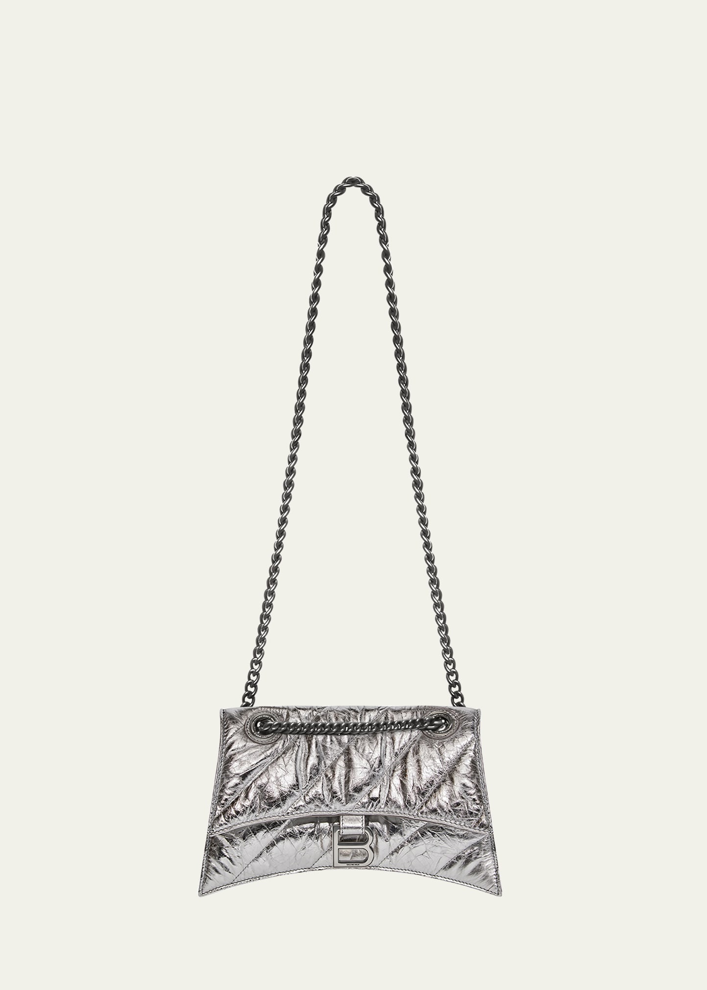 Shop BALENCIAGA CRUSH crush small chain bag quilted