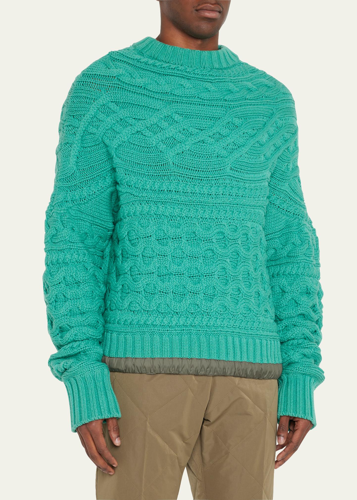 sacai Men's Horizontal Cable-Knit Sweater - Bergdorf Goodman
