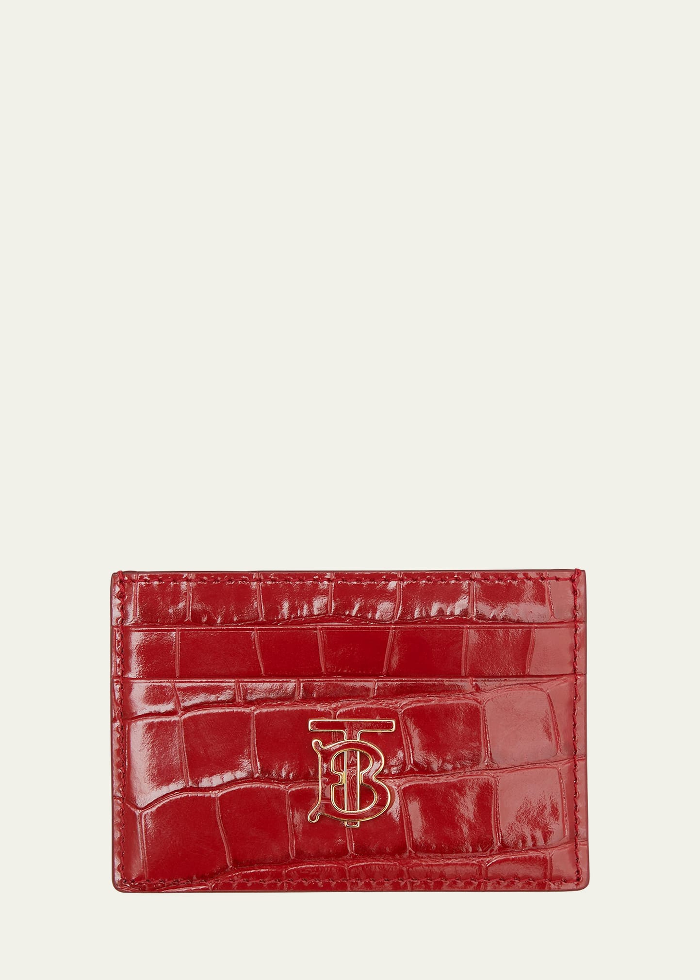 Burberry TB Croc-Embossed Card Case