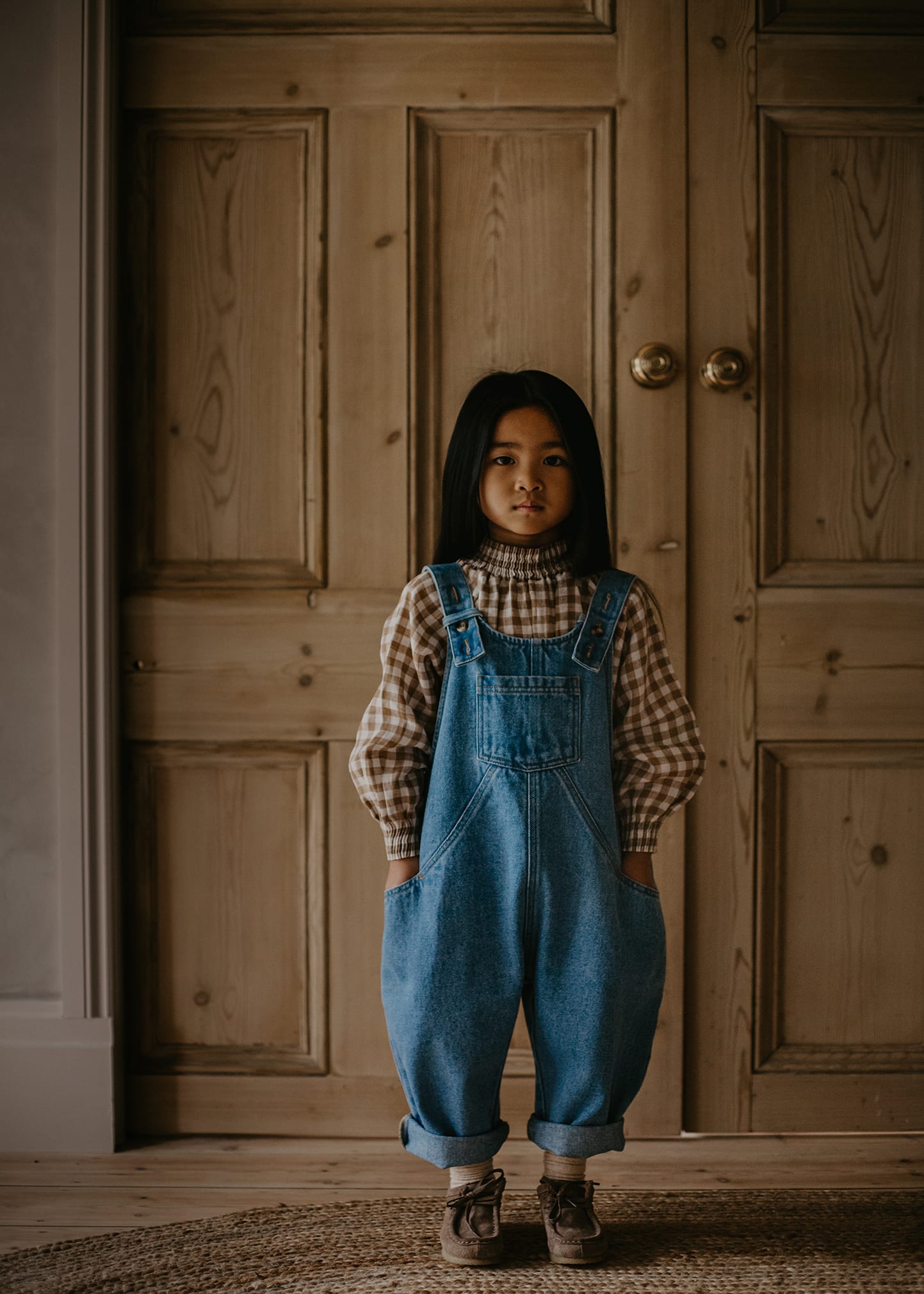 The Simple Folk Kid's The Oversized Denim Dungaree Overalls, Size