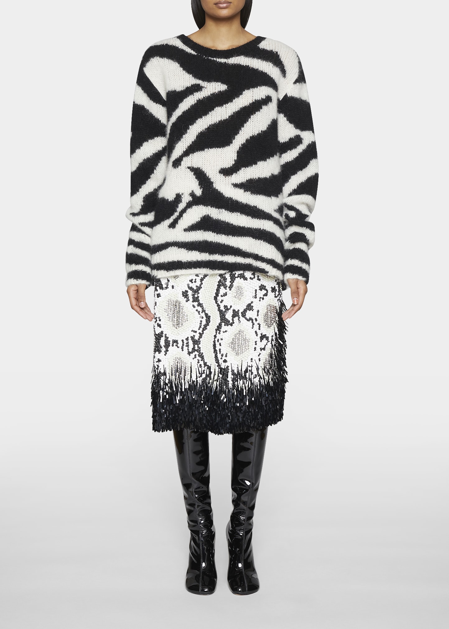 Dries Van Noten Nazareth Zebra Sweater - Bergdorf Goodman