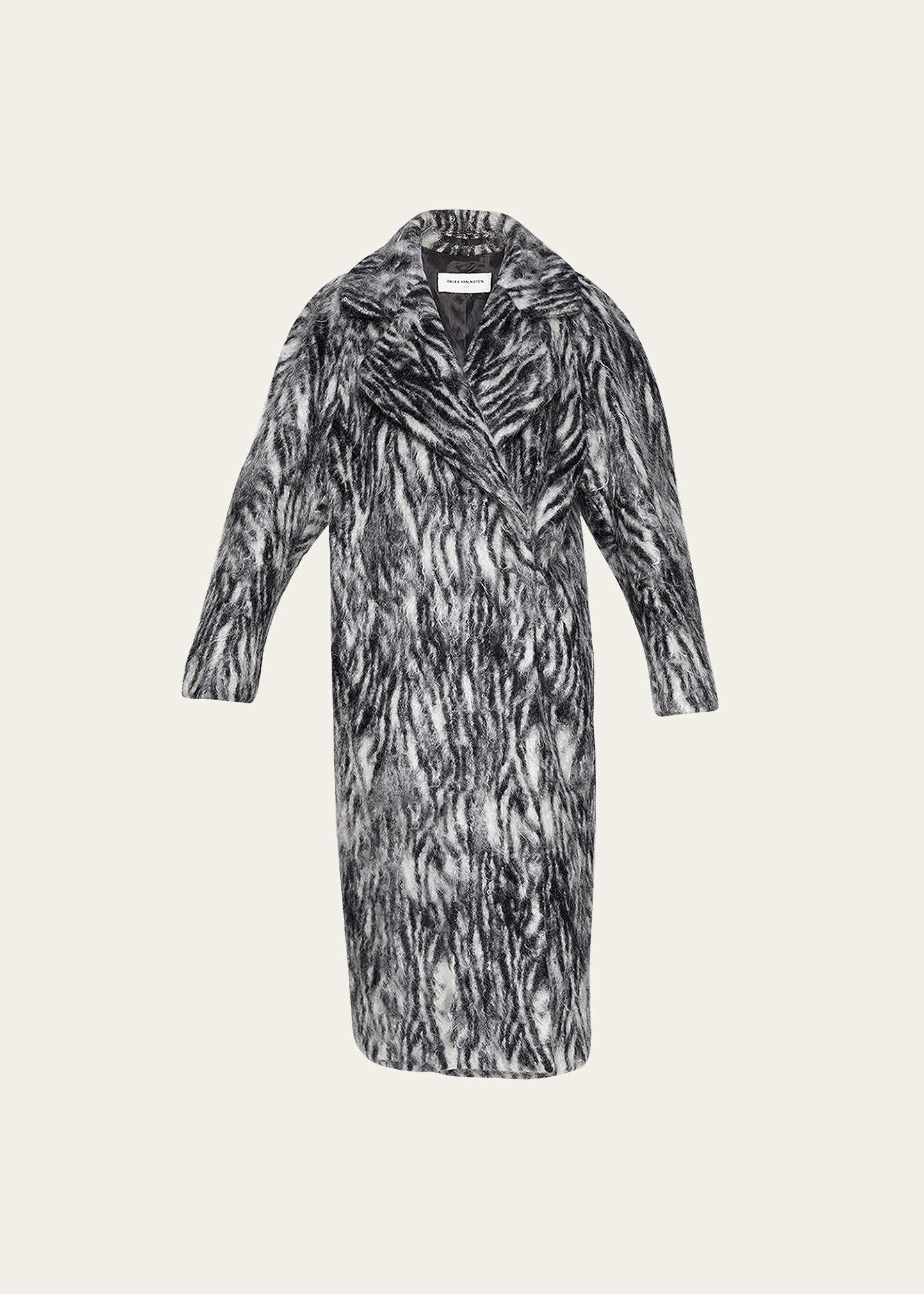 Dries Van Noten Royal Zebra Oversized Mohair Coat - Bergdorf Goodman