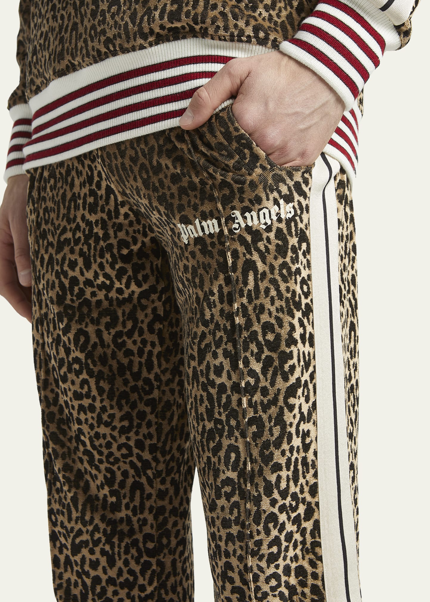 Palm Angels Men's Leopard Jacquard Track Pants - Bergdorf Goodman