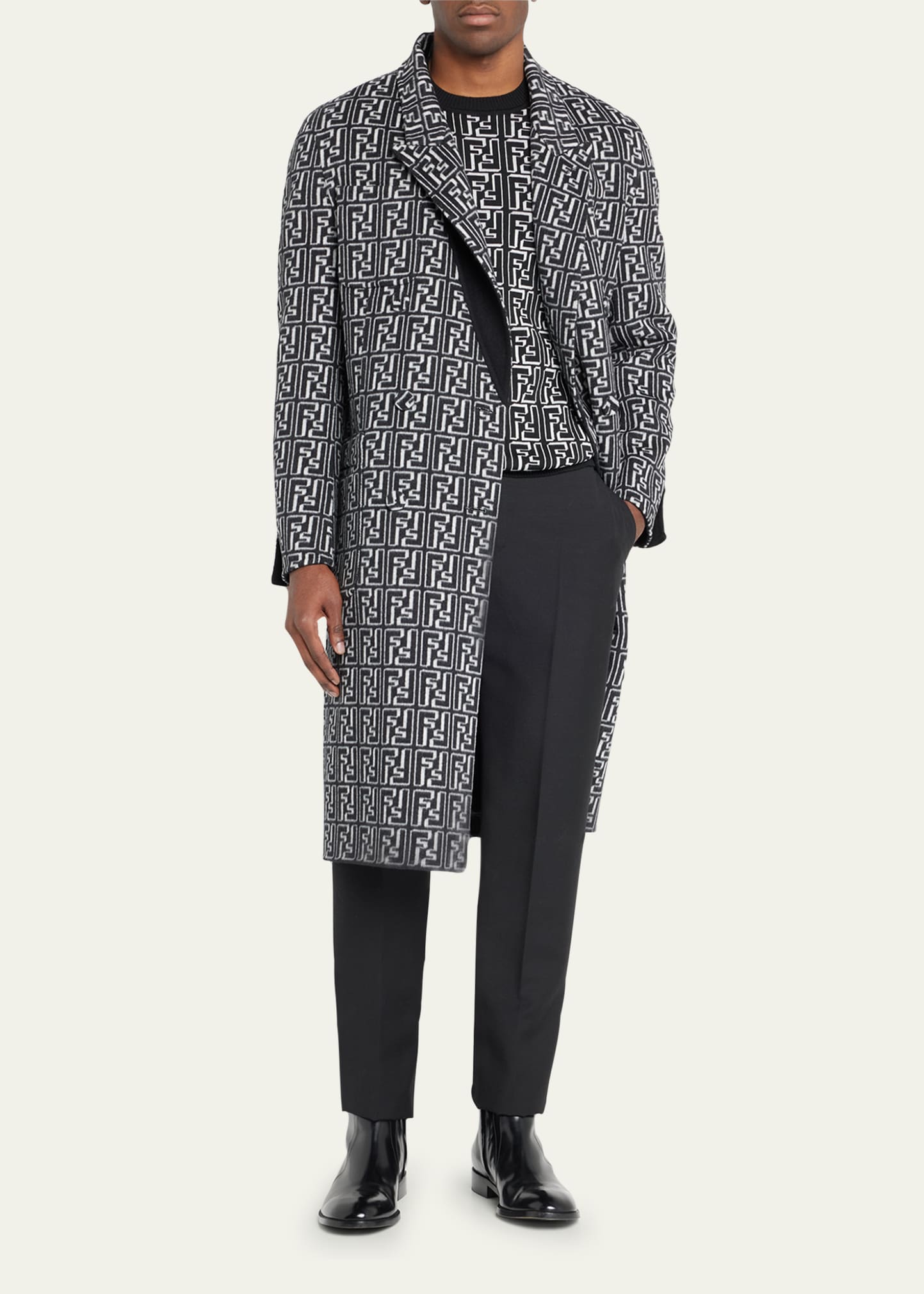 Fendi Men's FF Reversible Wool Coat - Bergdorf Goodman
