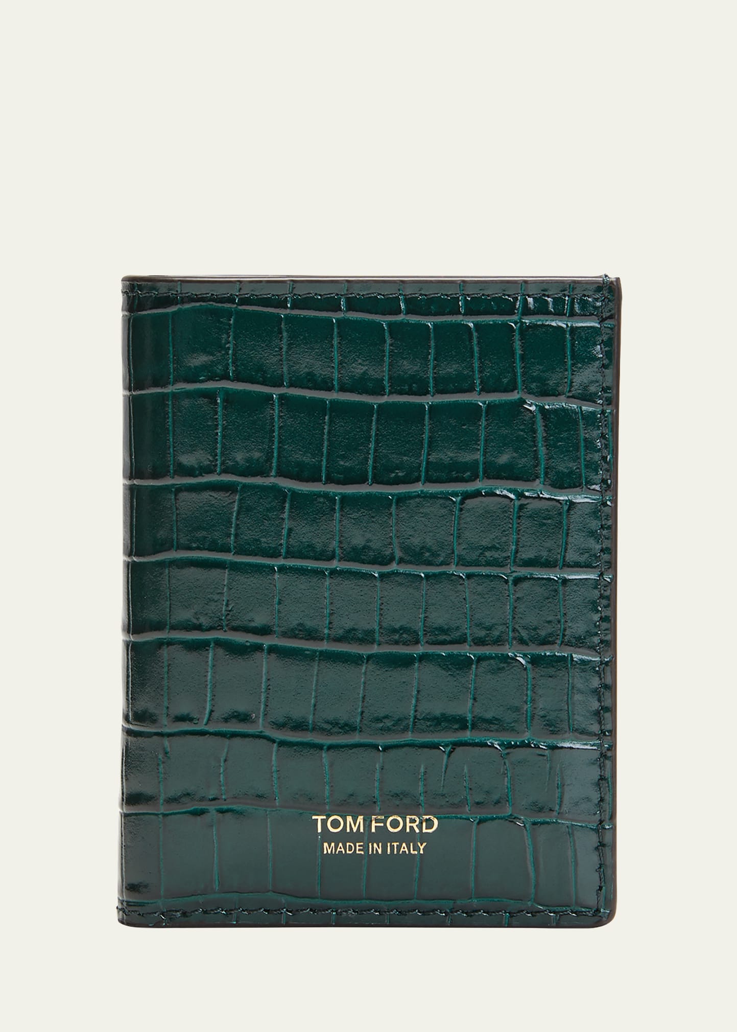 【送料&関税込】Tom Ford Leather Card Holder TOM FORD Zip Card Holder in Shiny Croc-Embossed Leather