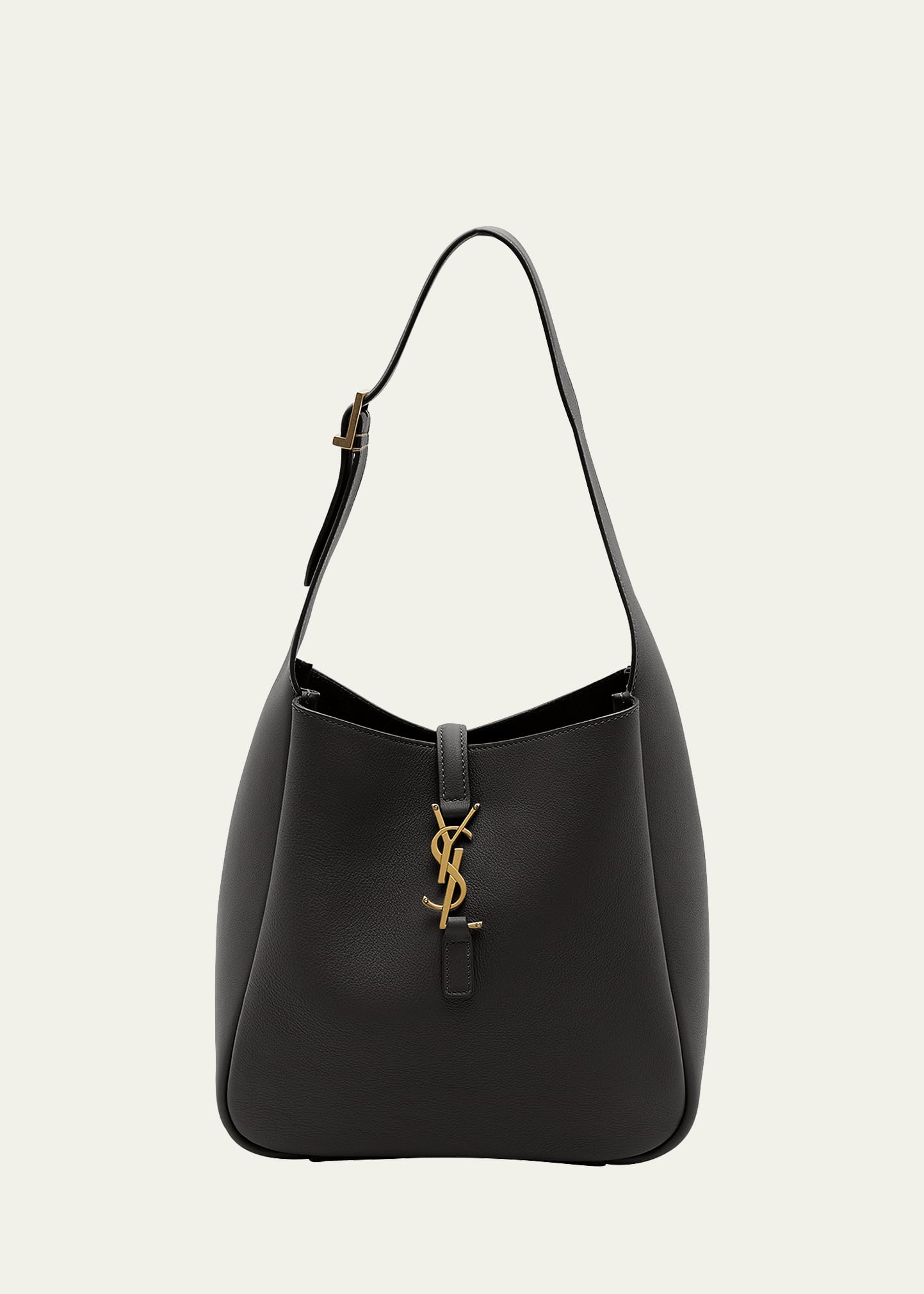 Saint Laurent Le 24 Leather Bucket Bag in Nero