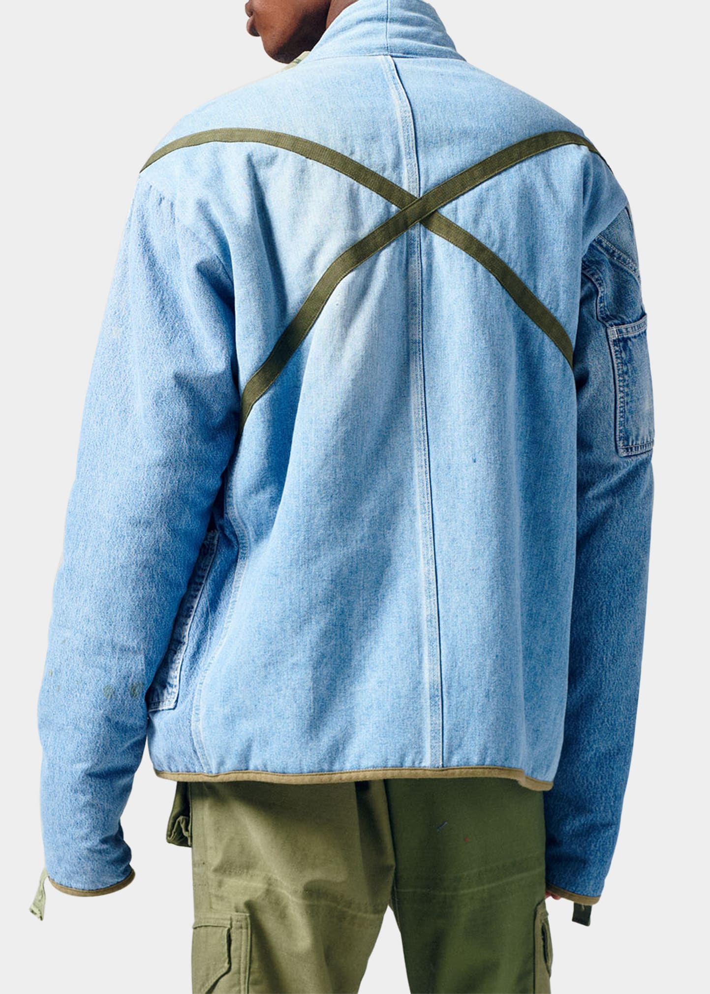 Greg Lauren Men's GL1 Denim Overall Sherpa-Lined Jacket - Bergdorf