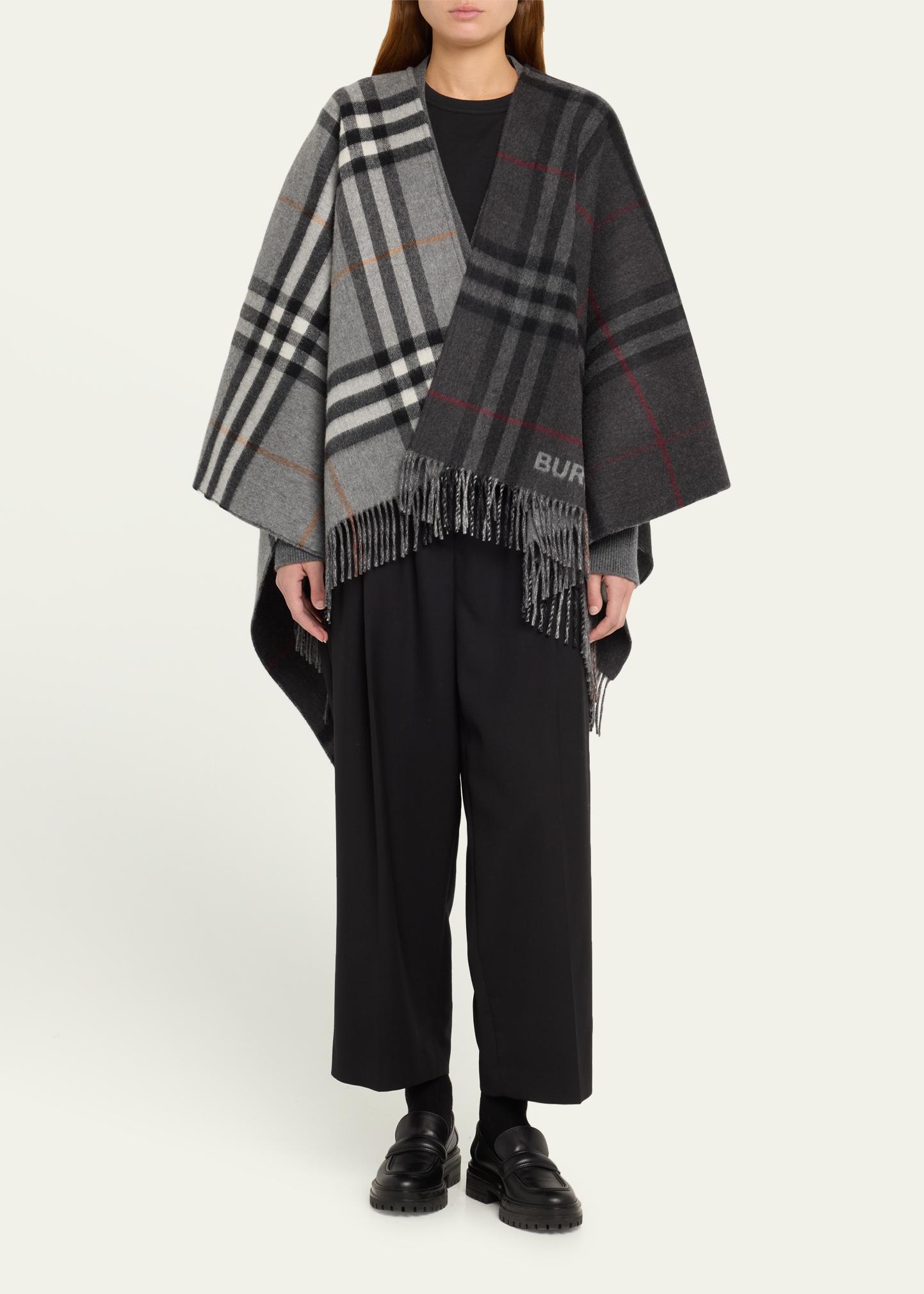 Burberry Giant Check Logo Cashmere-Blend Cape - Bergdorf Goodman