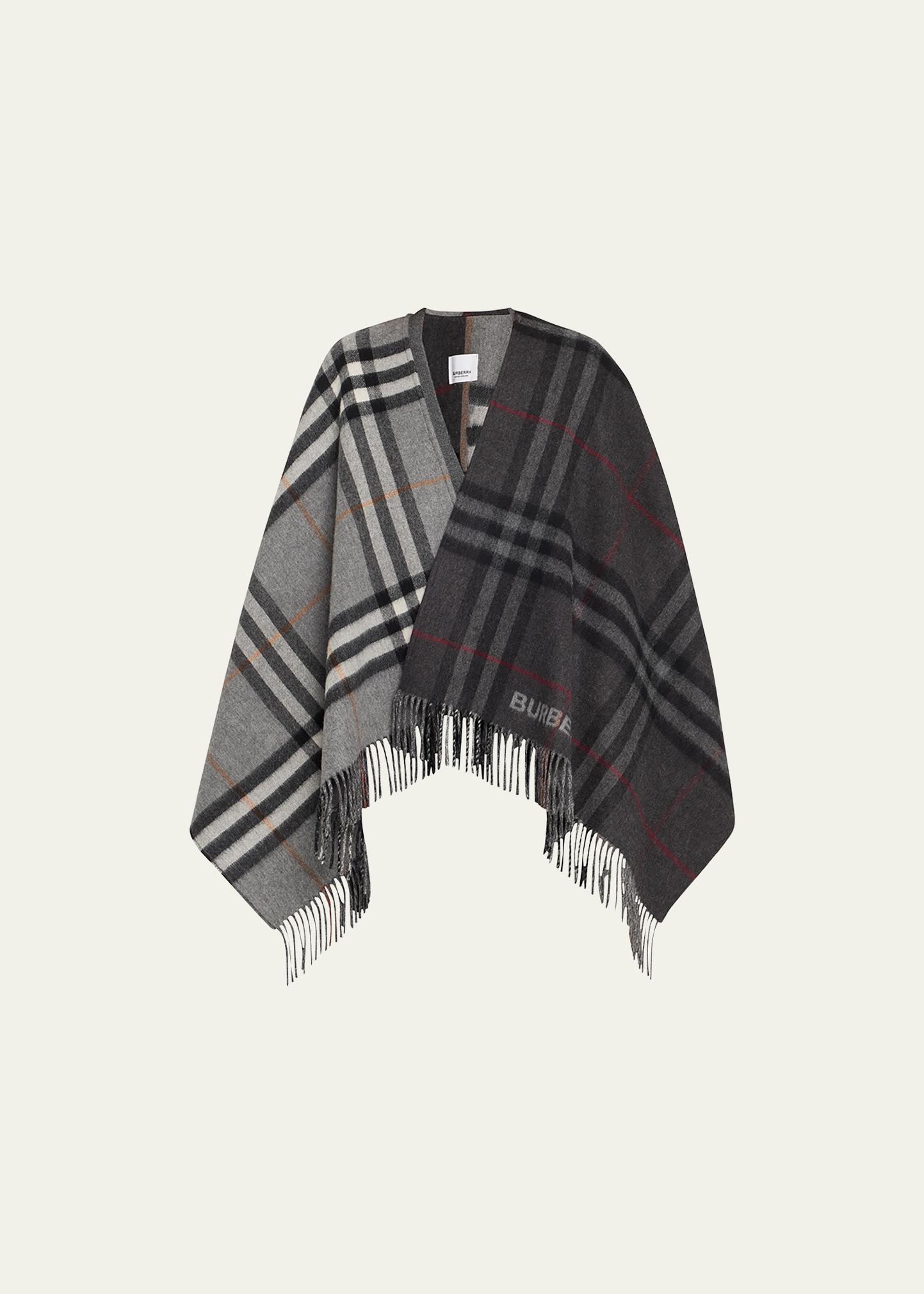 Burberry Giant Check Logo Cashmere-Blend Cape - Bergdorf Goodman