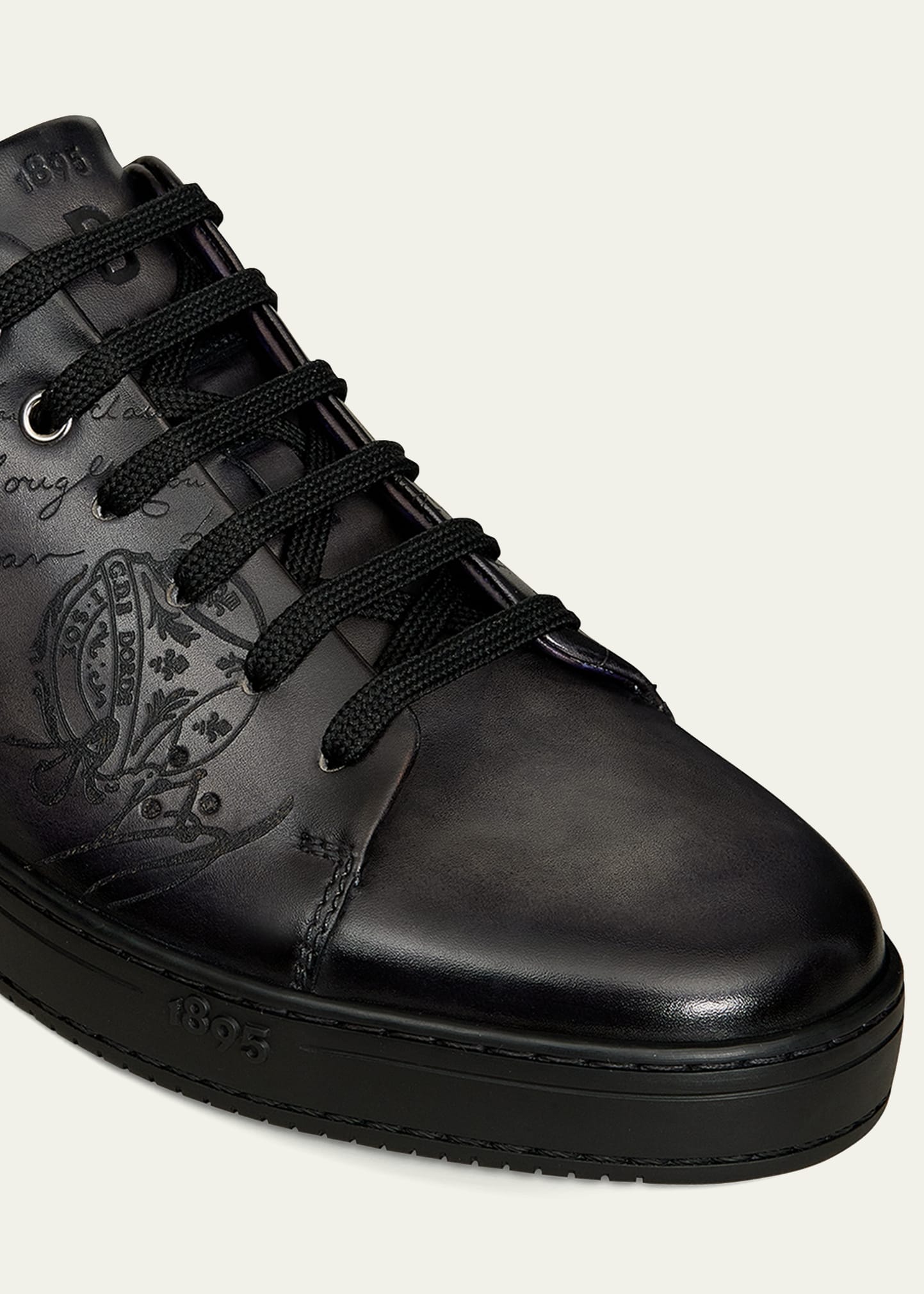 Berluti Men's Playtime Scritto Leather Low-Top Sneakers