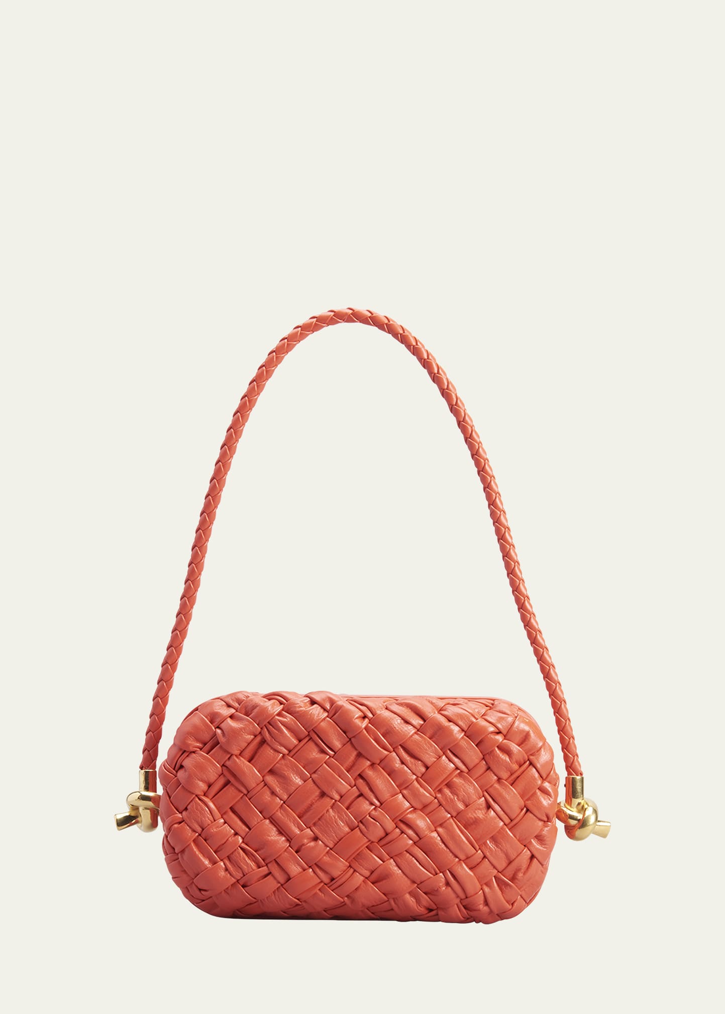 BOTTEGA VENETA: The mini pouch clutch in woven leather - Red