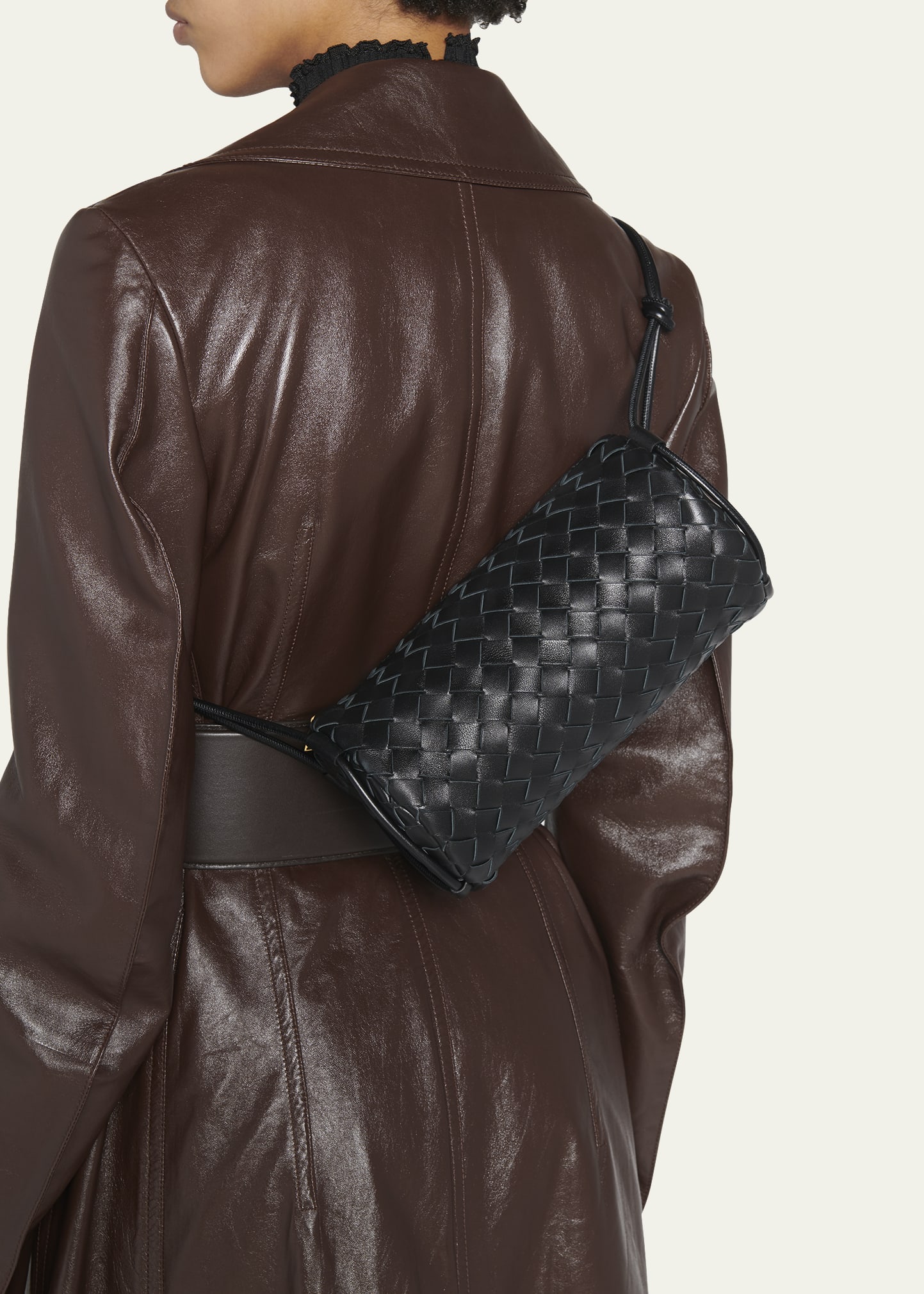 Bottega Veneta Intrecciato Barrel Pouch Crossbody Bag