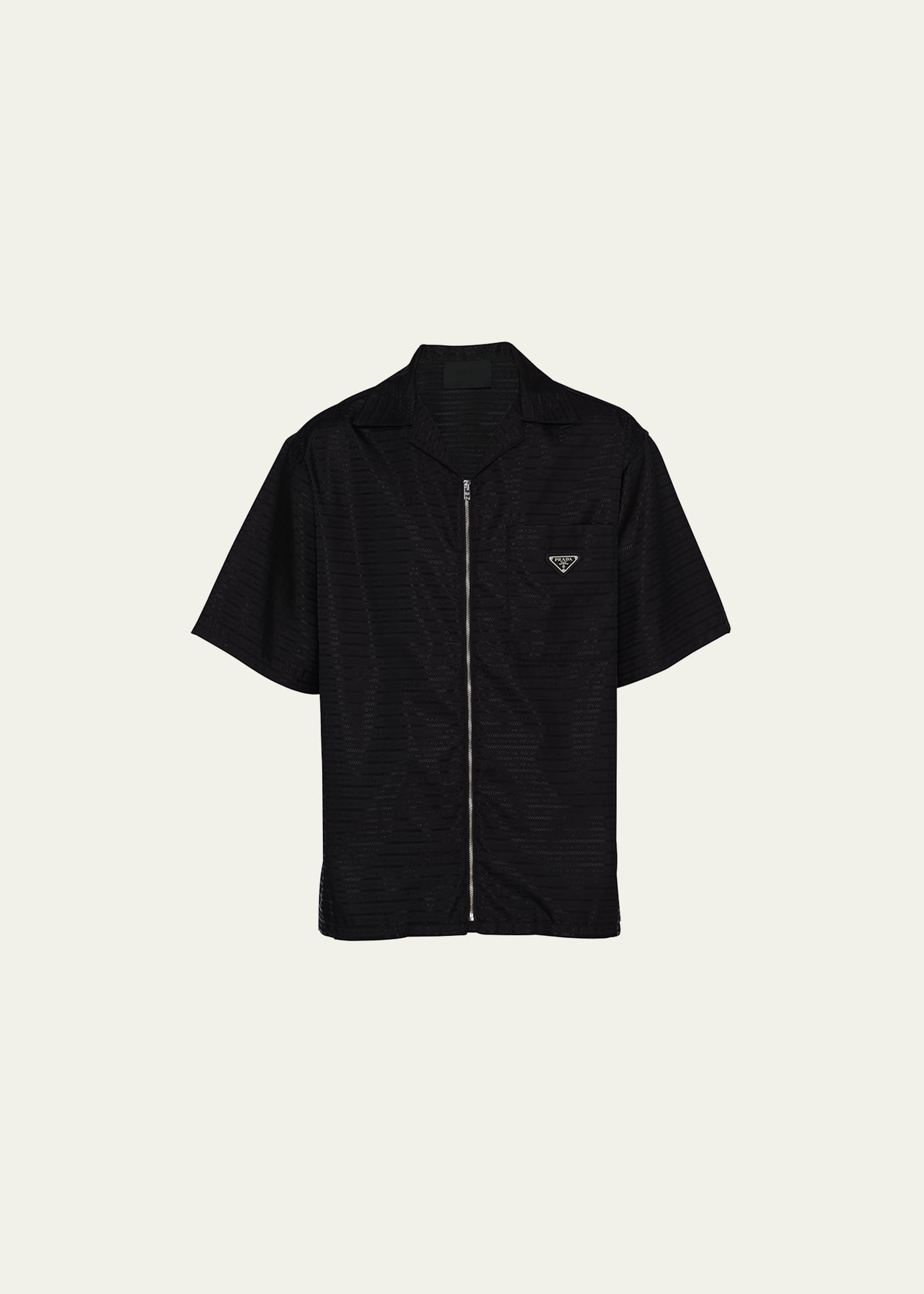 Prada Men's Re-Nylon Zip-Front Camp Shirt - Bergdorf Goodman