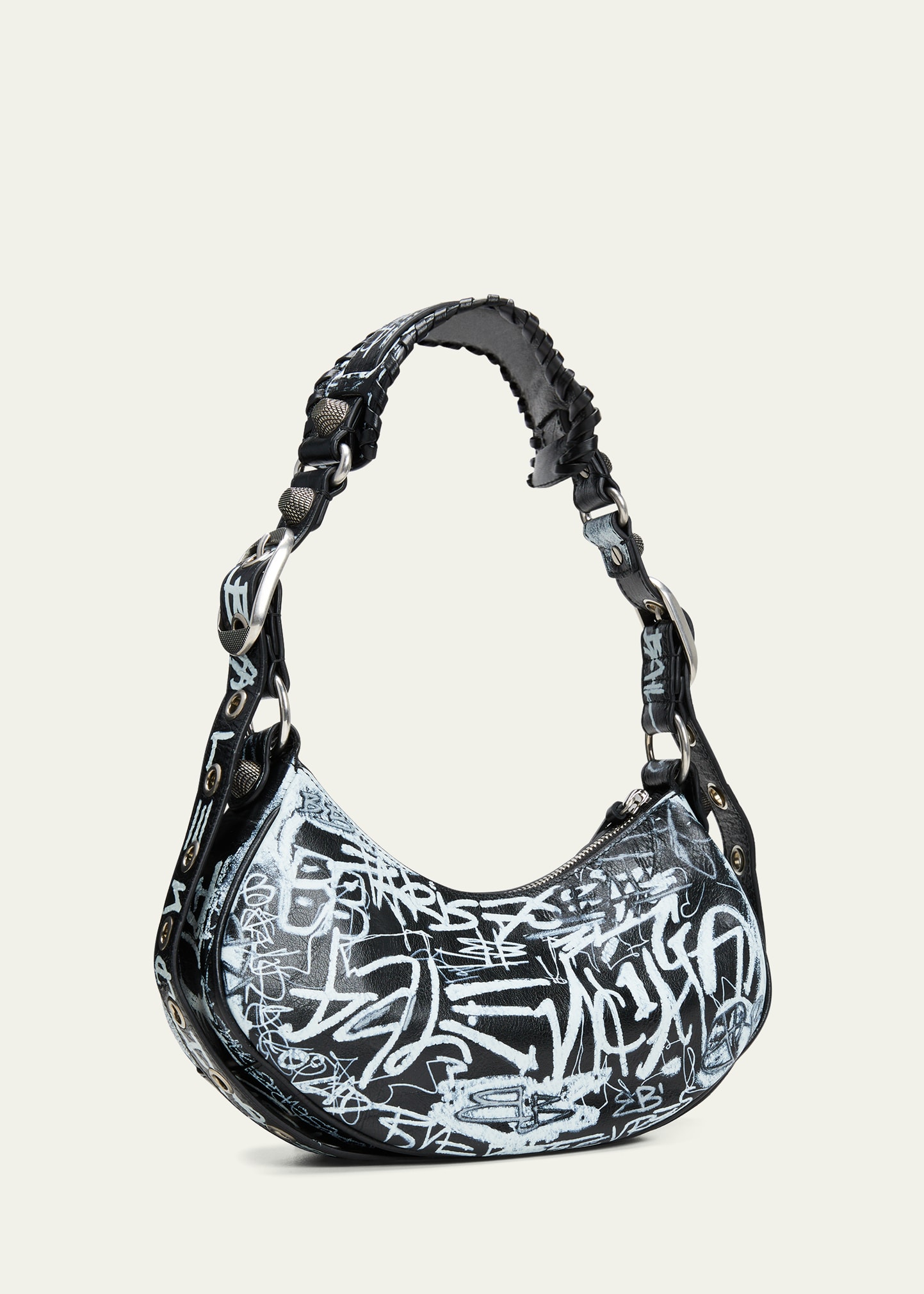 Balenciaga Le Cagole XS Graffiti Lambskin Shoulder Bag